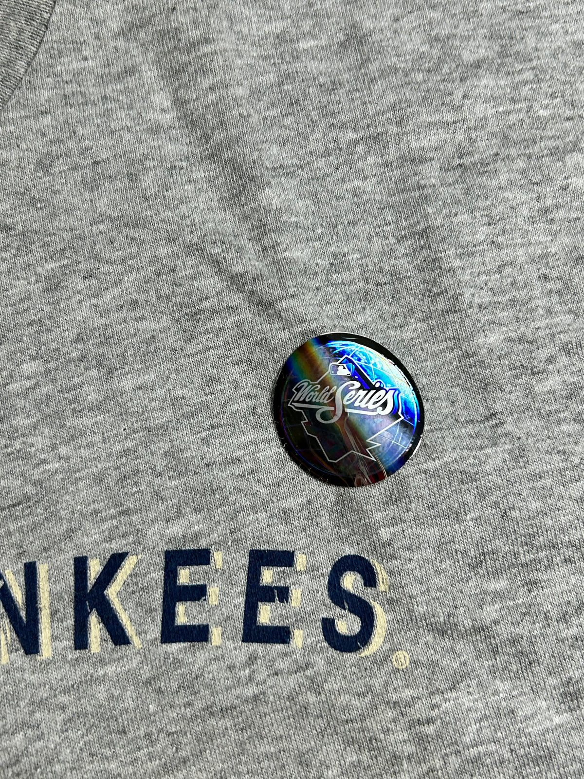 DS Brand New Old Stock Vintage Lee Sport New York Yankees 1999 MLB World Series Champions Official Clubhouse Edition Tee Gray Large 22.5x31.5 Inches