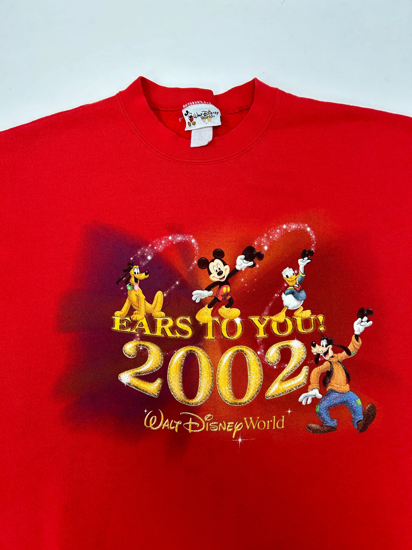 Vintage Walt Disney World 2002 Ears To You Crewneck Sweatshirt XL/L 25.25x28.25 Inches Red