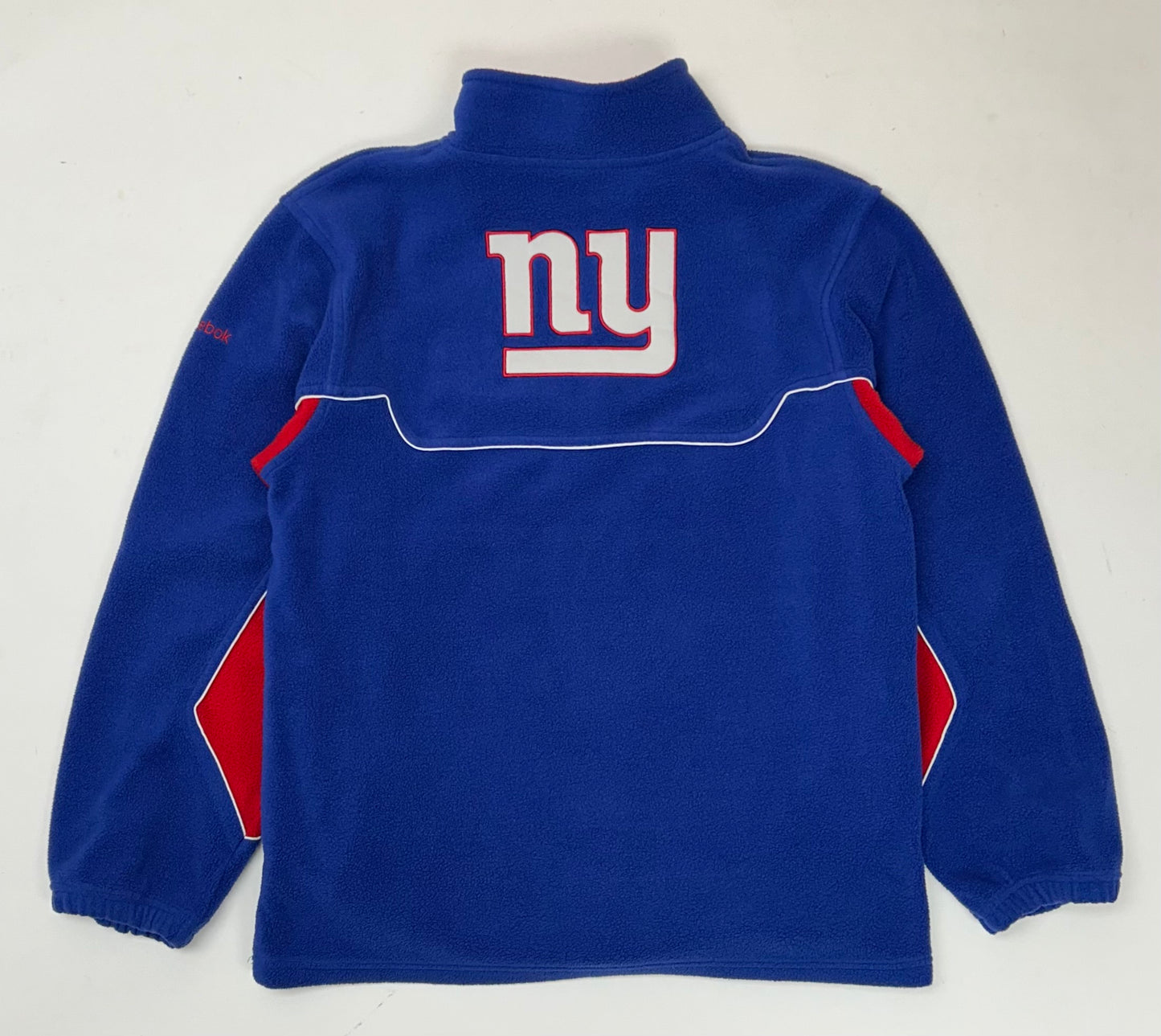 Vintage 00s Reebok Team Apparel New York Giants NFL Fleece 1/4 Zip Smallish Fit 20.5x26.5 Inches