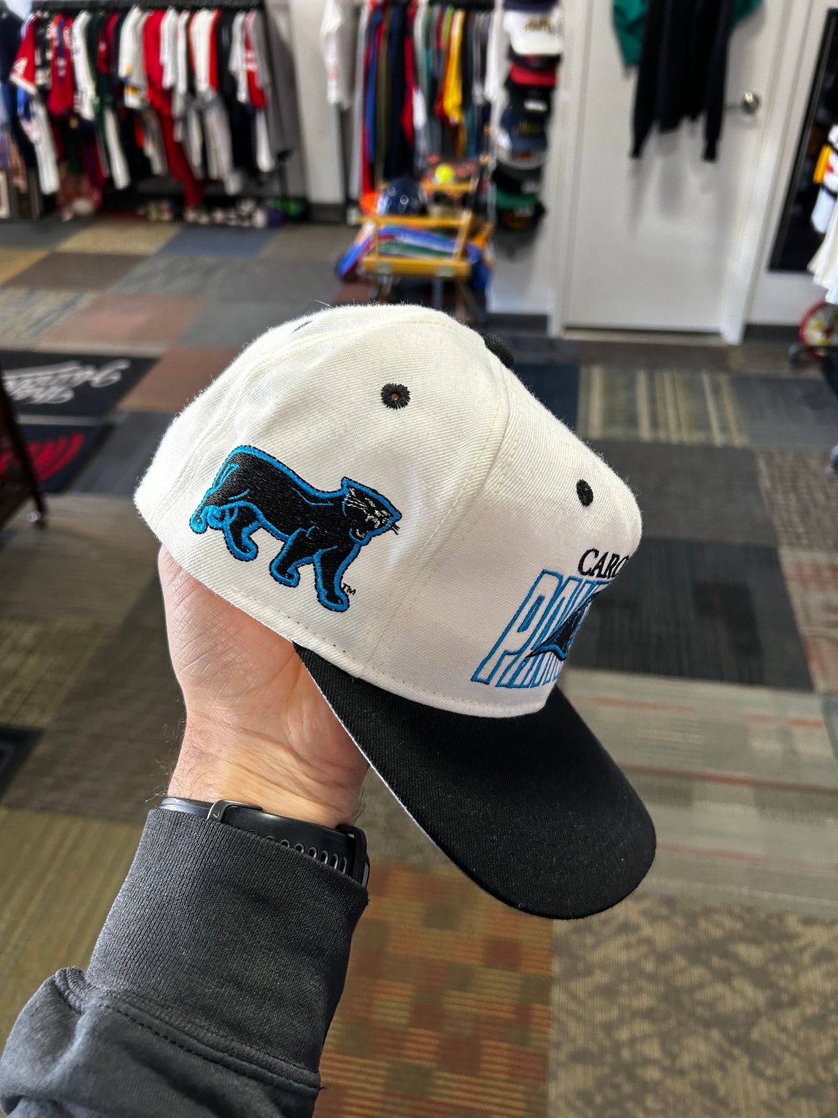 Vintage Carolina Panthers NFL #1 Apparel SnapBack Hat As Is Adult
