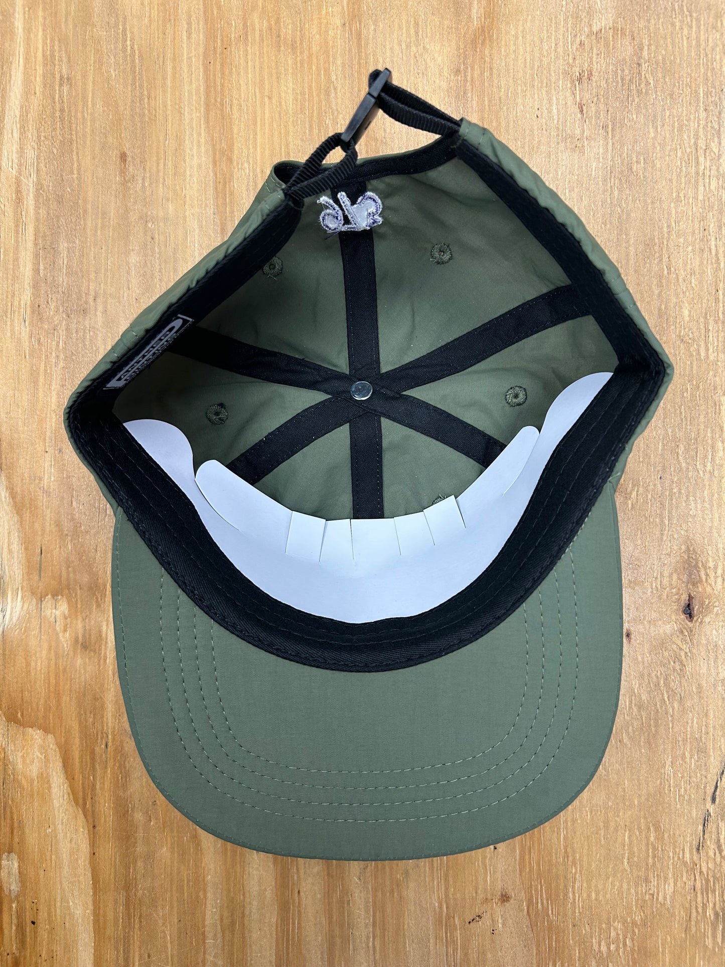 Edgewood NJ EW 973 Team Logo Nylon 6 Panel Adjustable Hat Olive Drab