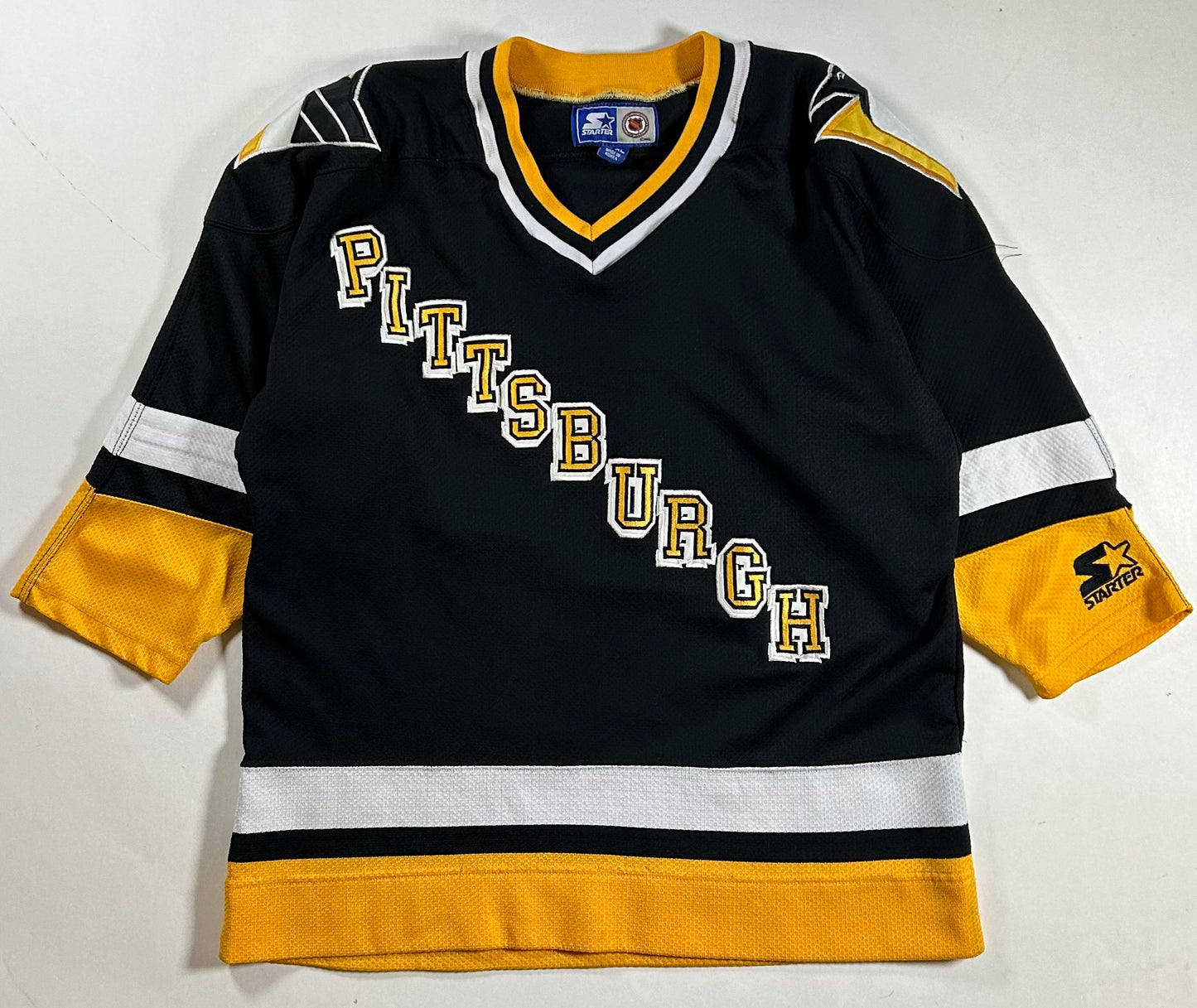 Vintage 90s Pittsburgh Penguins Starter Blank Hockey Jersey Youth L/XL 23.25x27 Inches