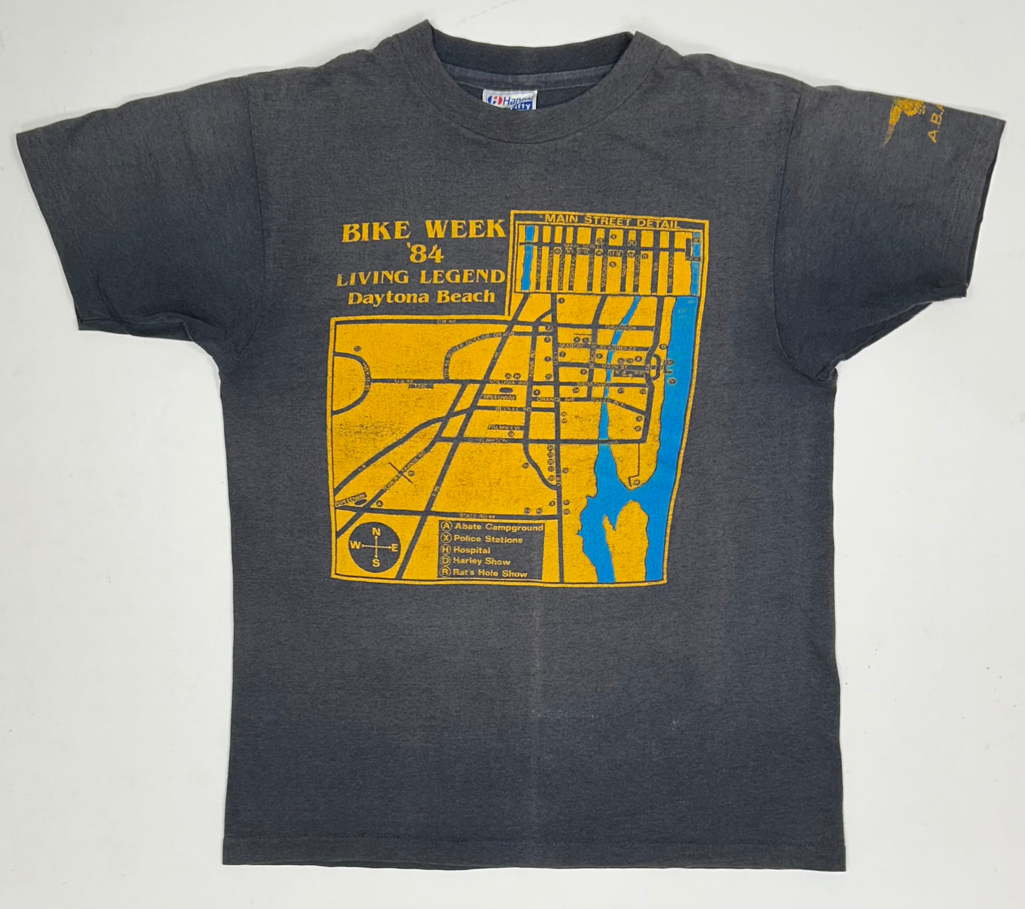 Vintage Daytona Bike Week Living Legend 1984 T-shirt Size 18.5x24.75 Inches Rare Faded