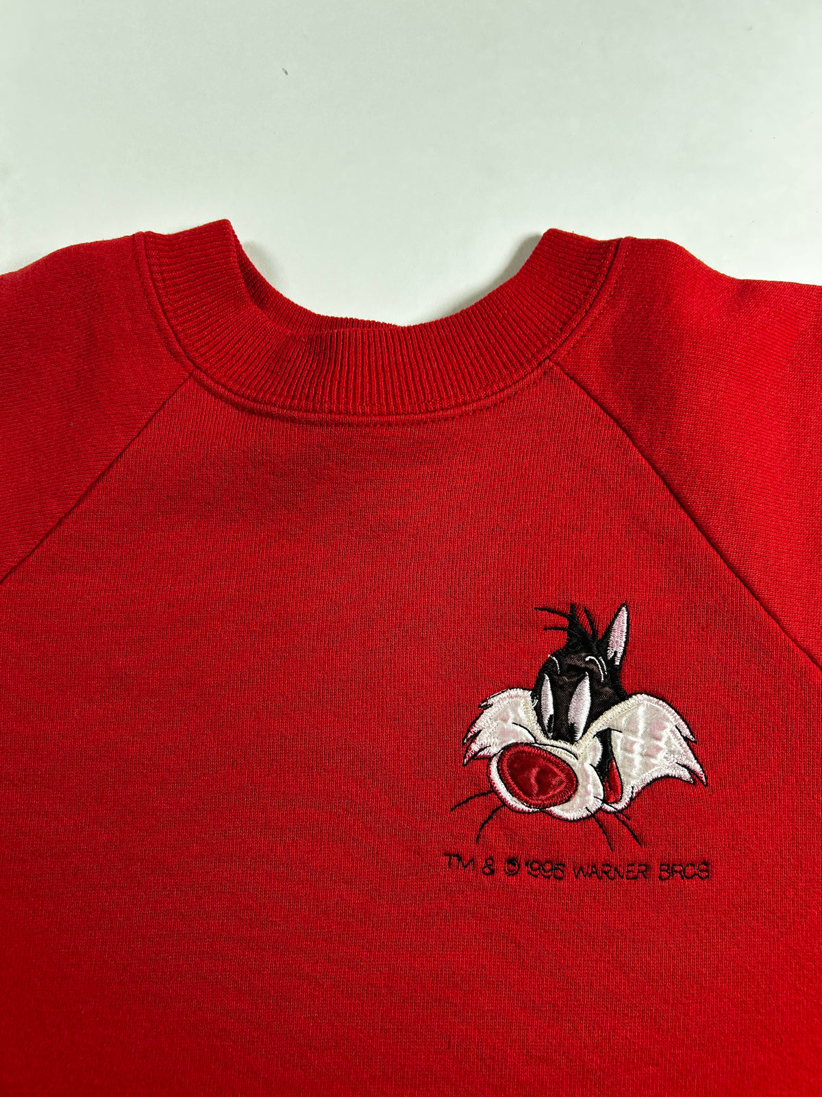 Vintage Sylvester The Cat Looney Tunes Crewneck Sweatshirt 17.75x21.75 Youth Small Fit