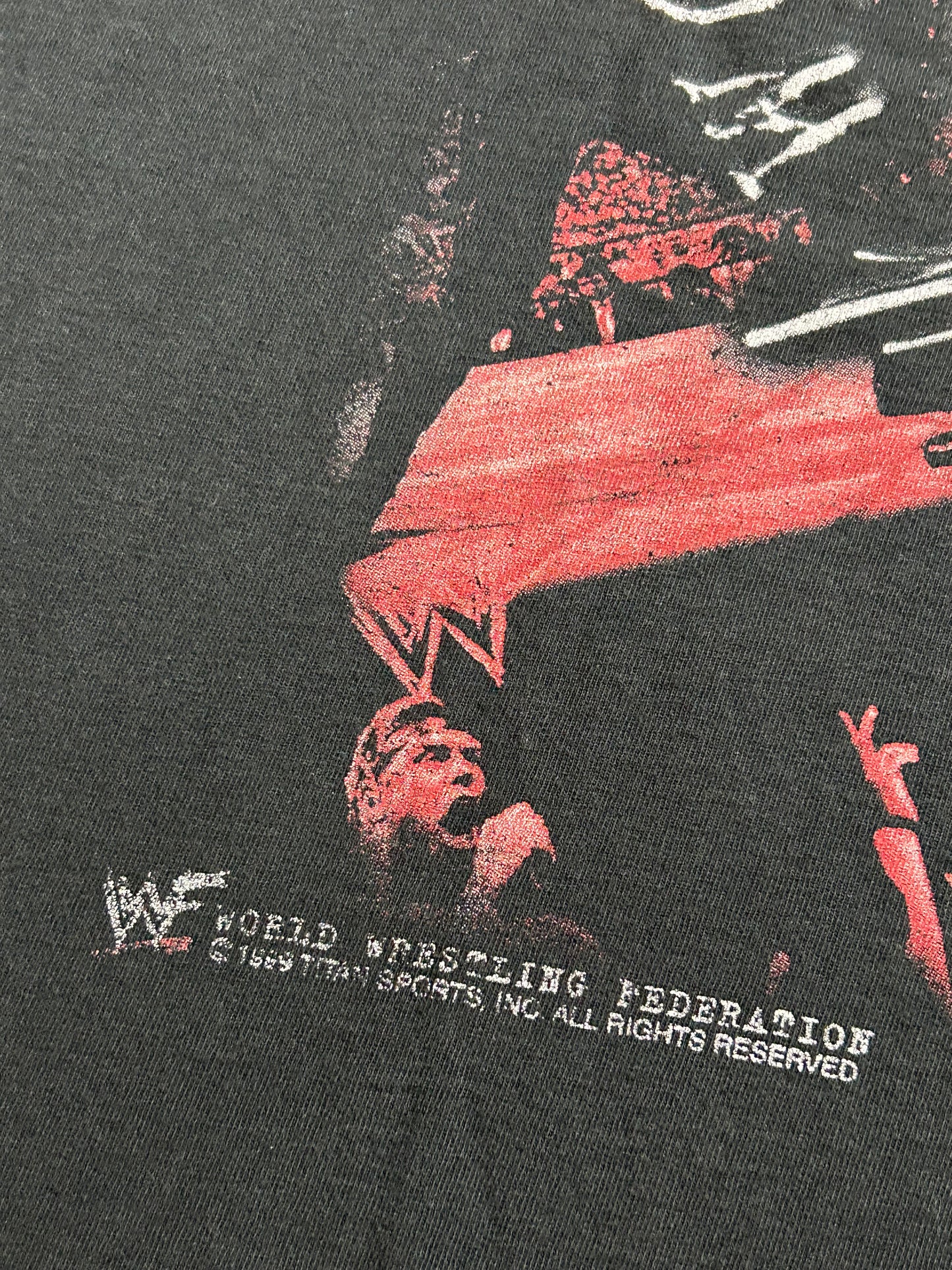 Vintage 90s WWF Wrestling World Wrestling Federation Wrestlers Tee 3XL 27.5x32 Inches Well Worn & Faded As Is