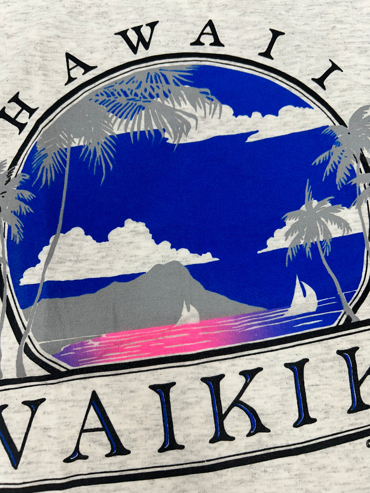 Vintage 90s Hawaii Waikiki Loco Production 1991 Tee XL 23.5x31.25 Inches Clean