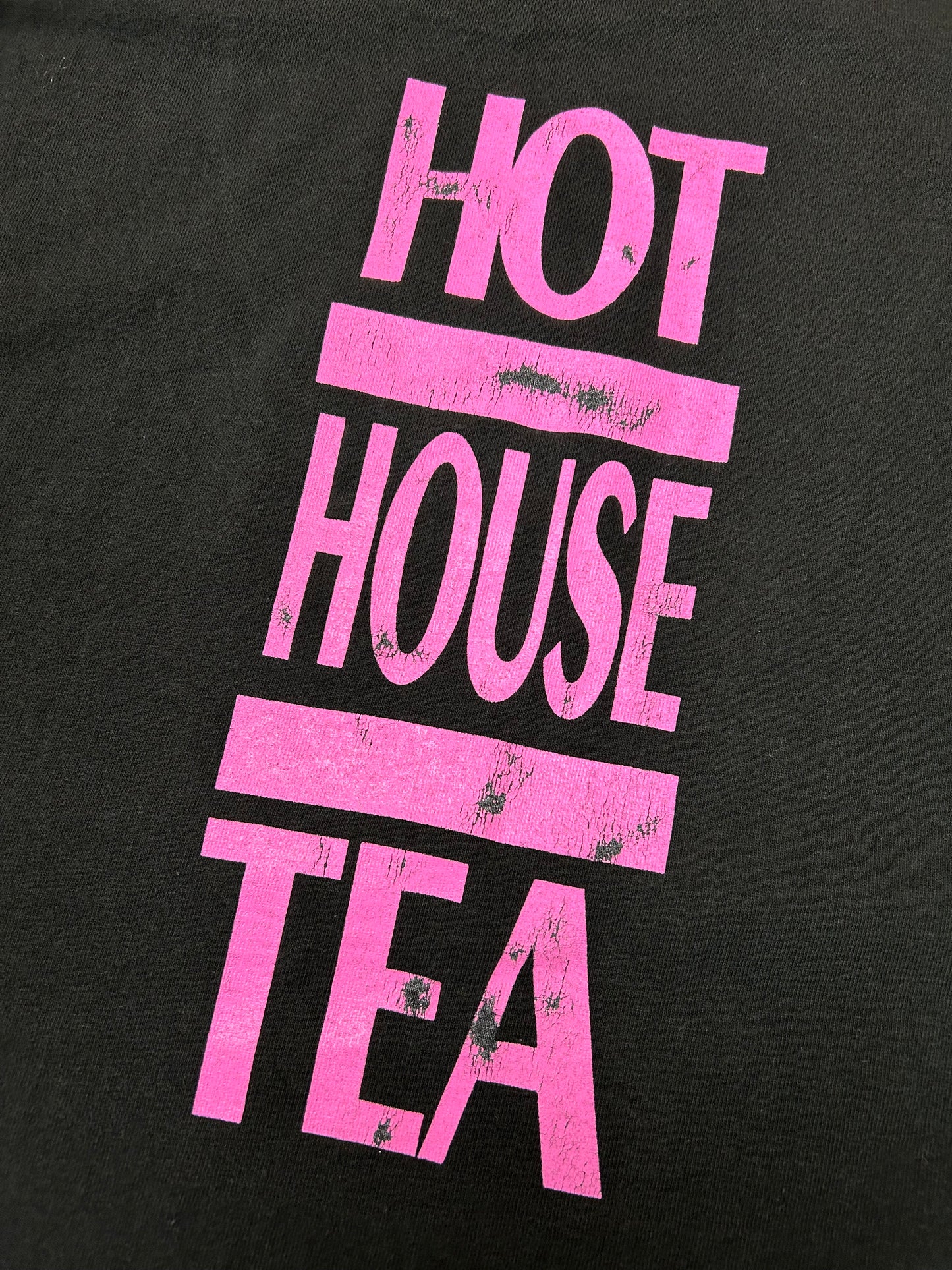 Vintage Safe Sundays Hot House Tea T Shirt XL 23x31.25 Inches Fruit Of The Loom USA Tag 1990s