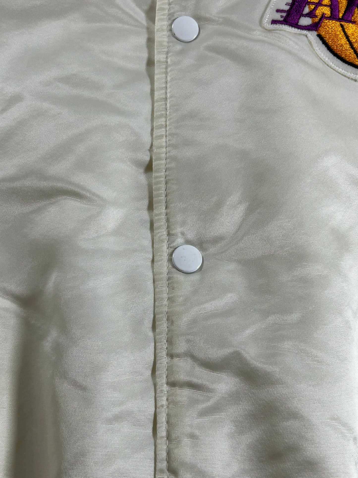 Vintage Starter Los Angeles Lakers Satin Jacket NBA 80s 90s XL/Large 26.5x/27.5 Inches