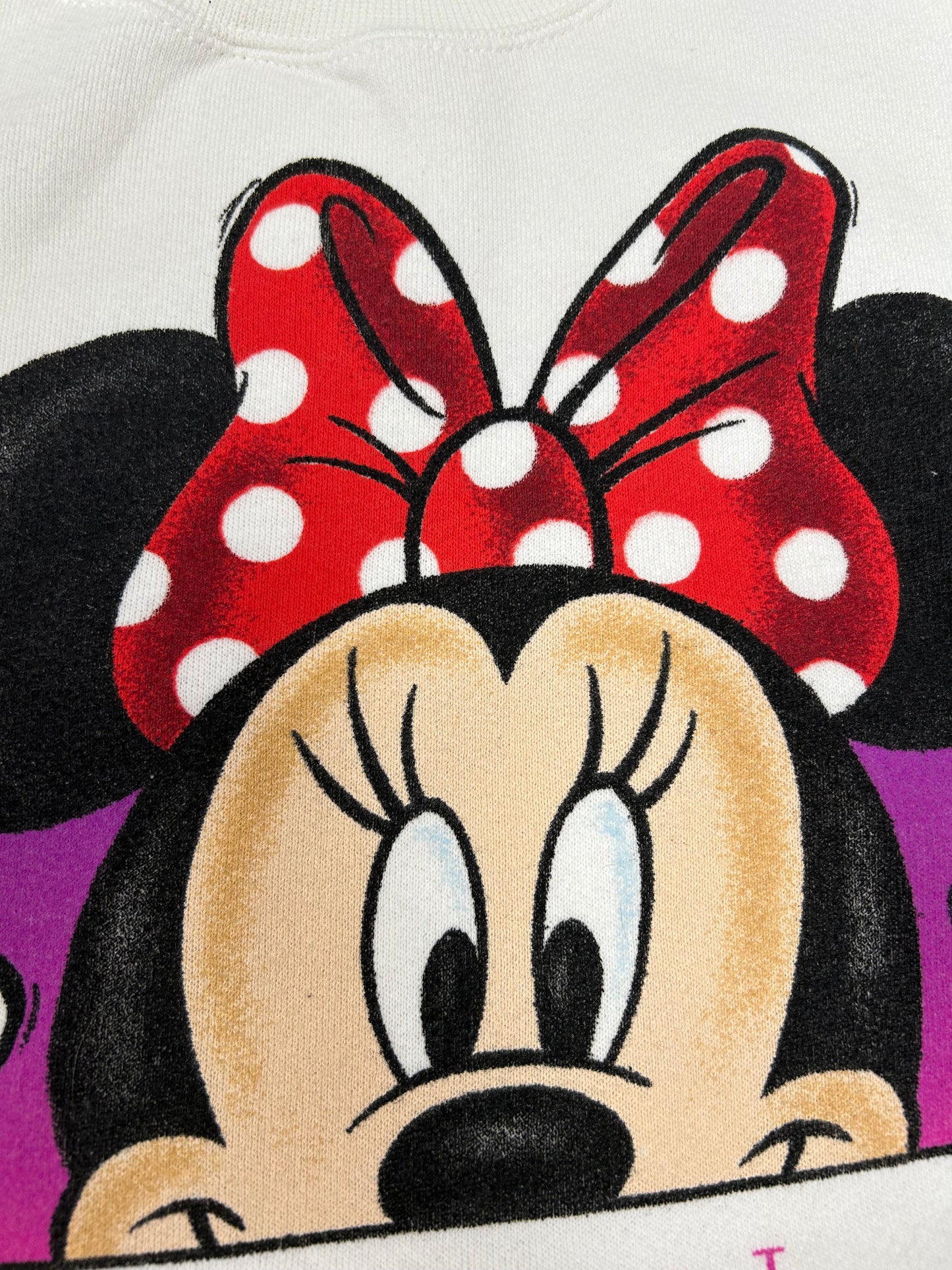Vintage Disney Minnie Mouse Box Logo Crewneck Sweatshirt The Disney Store 90s Tagged XL 27x28.75 Inches