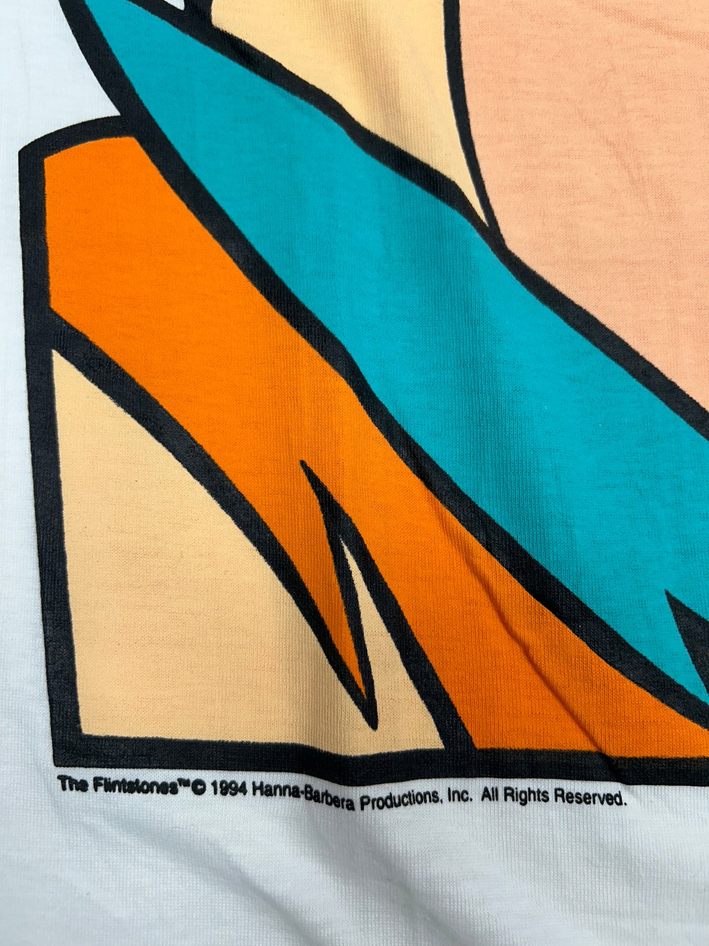 Vintage 1994 Hanna-Barbera Fred Flintstone Big Face The Flintstones Tee Large 21.5x31 Inches