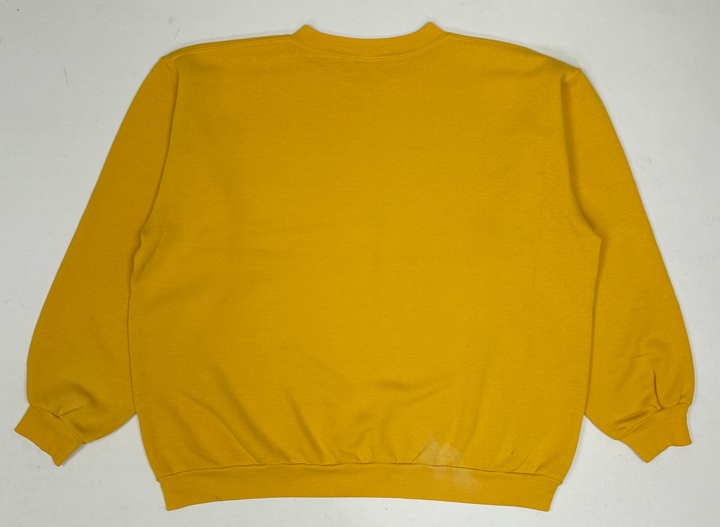 Vintage 70s Russell Athletic Sweatshirt Crewneck Blank Golden Yellow Boxy Fit 24.75x25 Inches