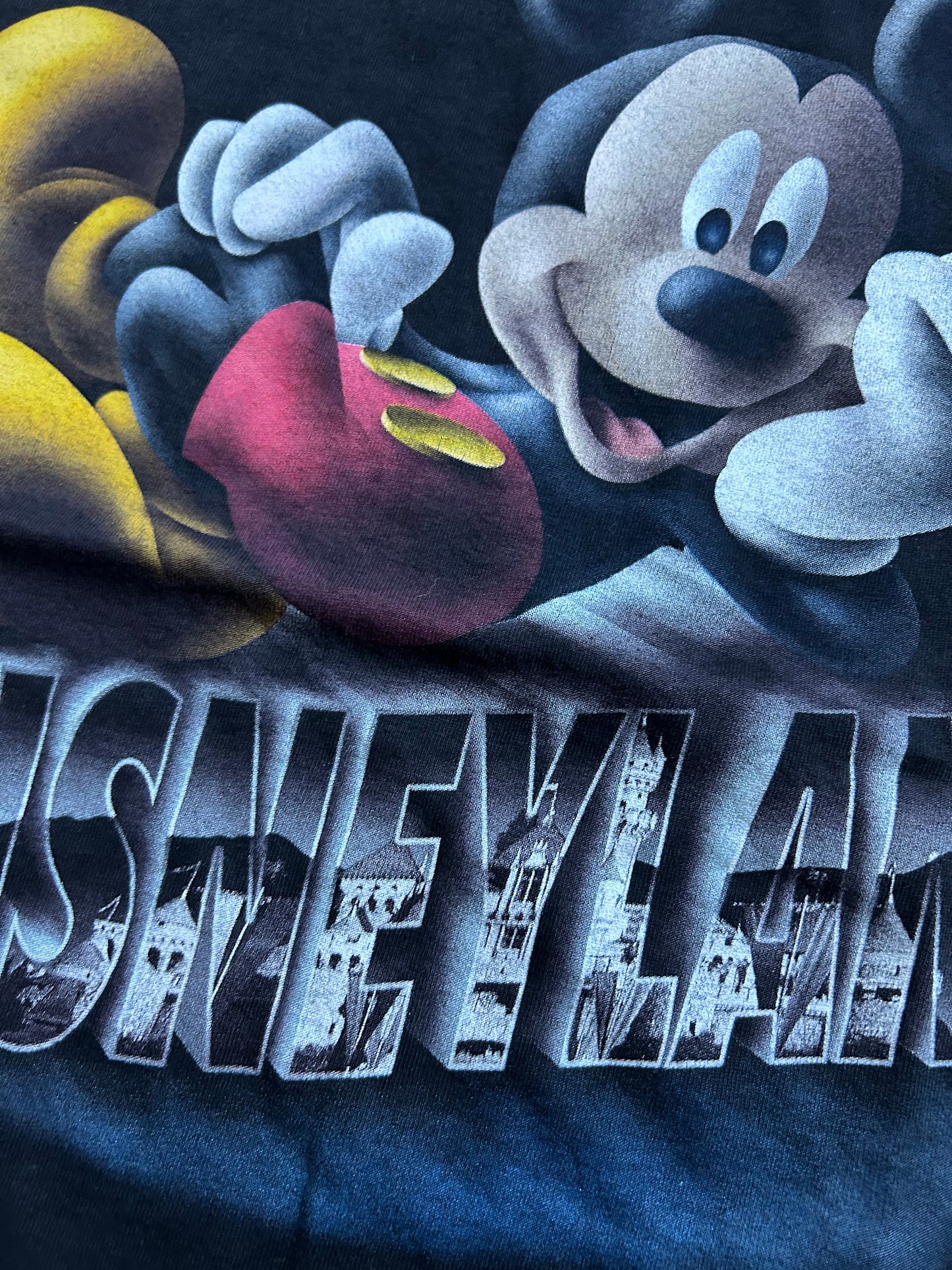 Vintage Disney Mickey Mouse Disneyland Theme Park Tee Medium 19.75x28.5 Inches USA