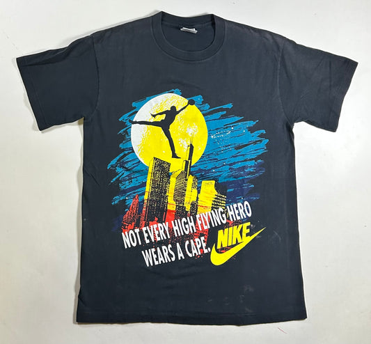 Vintage 90s Nike Air Jordan Not Every High Flying Hero Wears A Cape Tee Medium 19.75x28 Inches