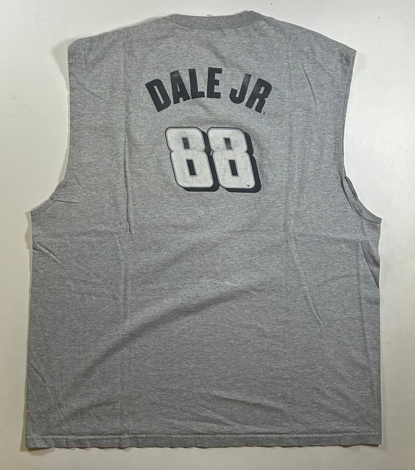 Vintage 2000s Dale Jr. Diet Mtn Dew NASCAR Sleeveless Shirt XL+ Fit 25x30.25 Inches
