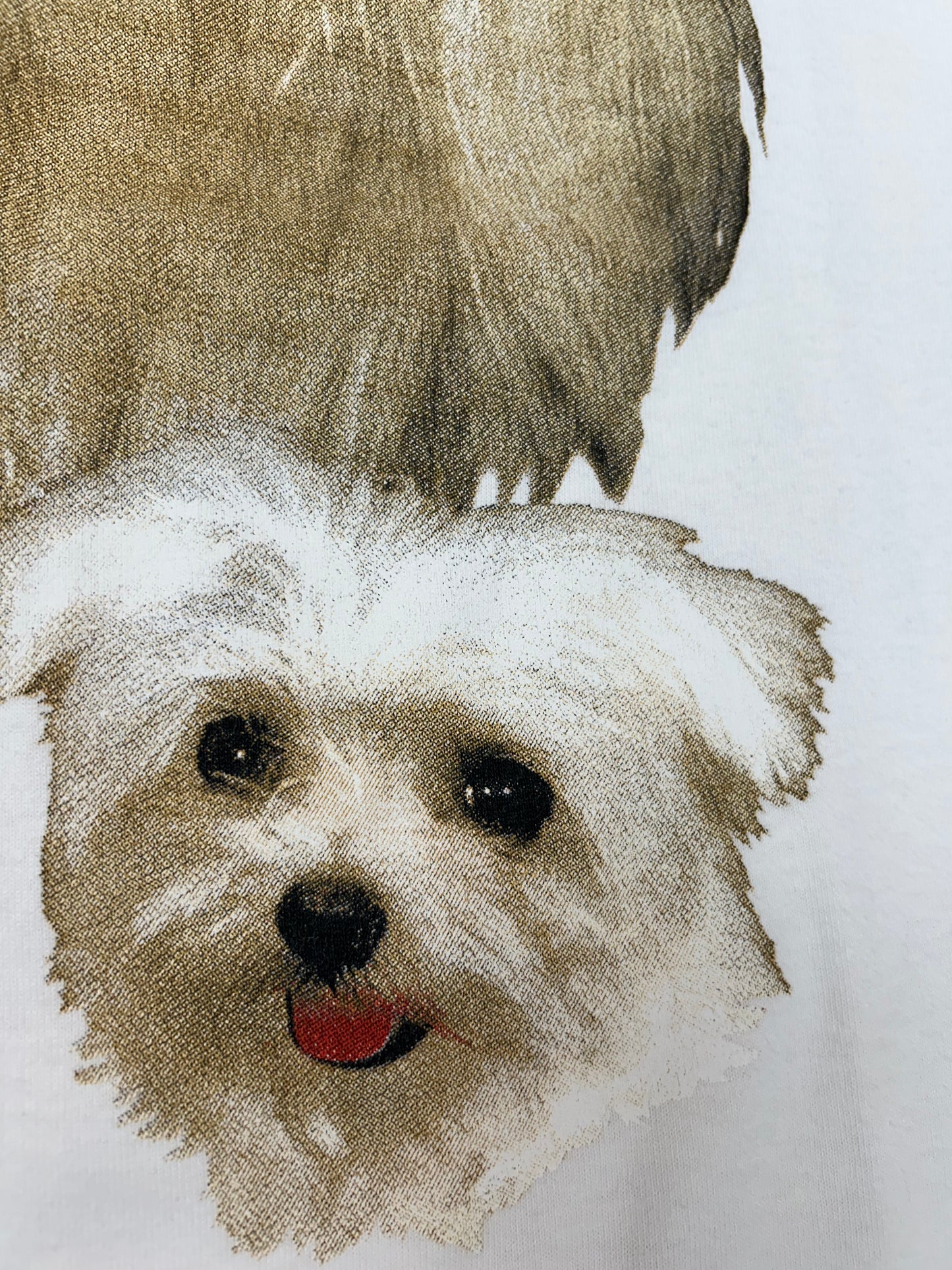 Vintage 00s Dog Print Tee Medium 20.25x26.75 Inches As Is White