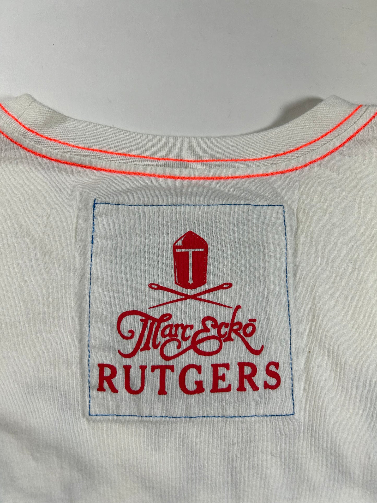 Vintage Eckō Marc Echō Cut & Sew Rutgers University Street Alchemists Football Tee Large White