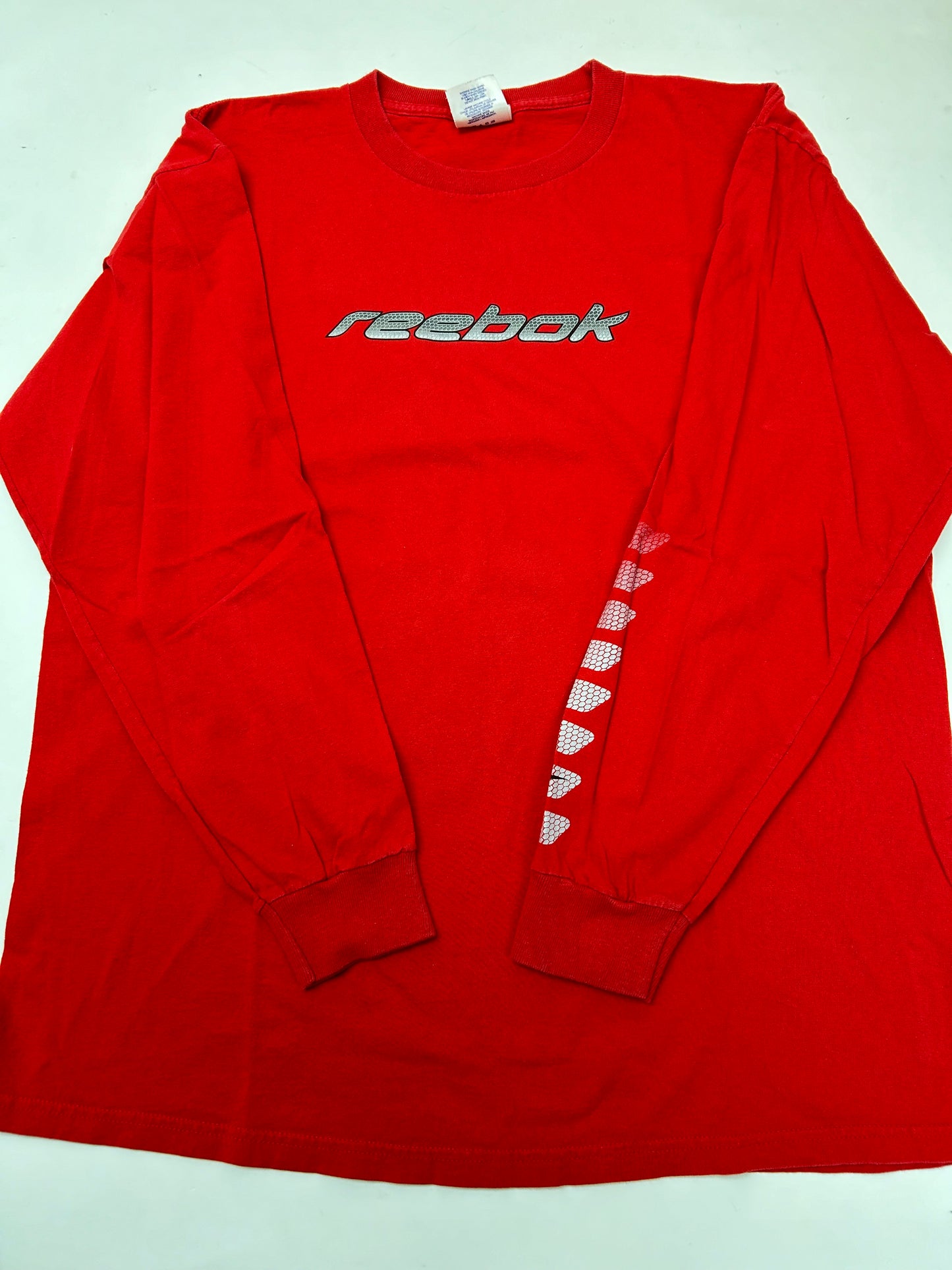Vintage Reebok Brand Long Sleeve Tee Red XL 24.5x30.75 Inches