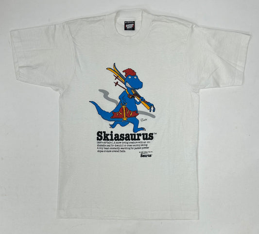 Vintage 1986 Saurus Gang Skiasaurus Talking Tops Dinosaurs T-Shirt 18.75x27.25 S/M