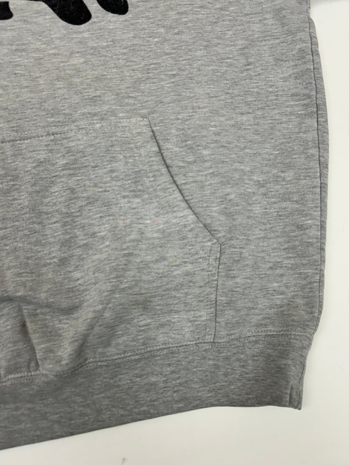 Vintage 00s Enjoi Skateboards Panda Felt Logo Hooded Sweatshirt Worn In As Is 23.75x26 Inches Gray