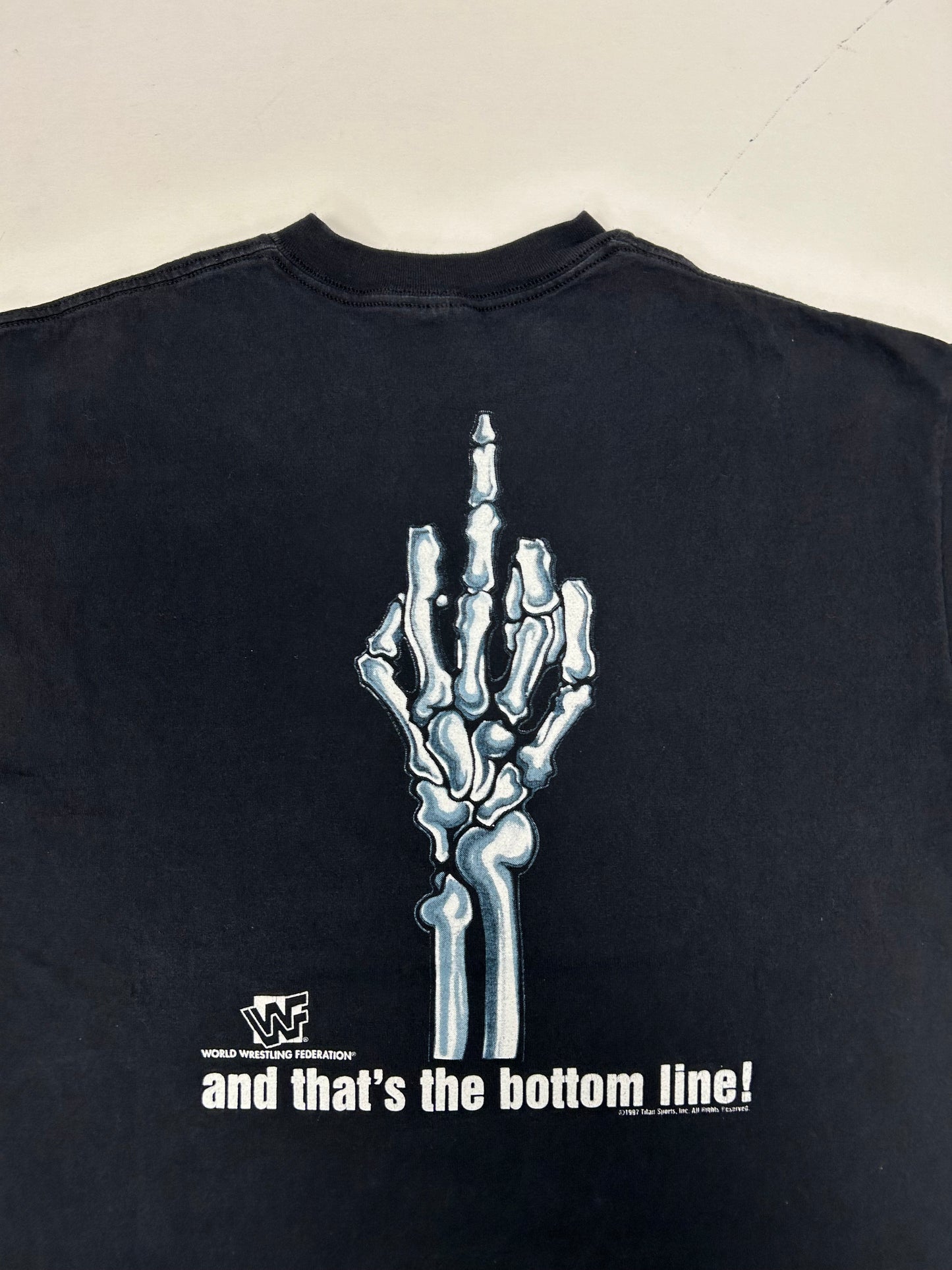 Vintage 1997 WWF Cause Stone Cold Said So Middle Finger Stone Cold Steve Austin Tee Xl/L Fit 22.75x28.75 Inches
