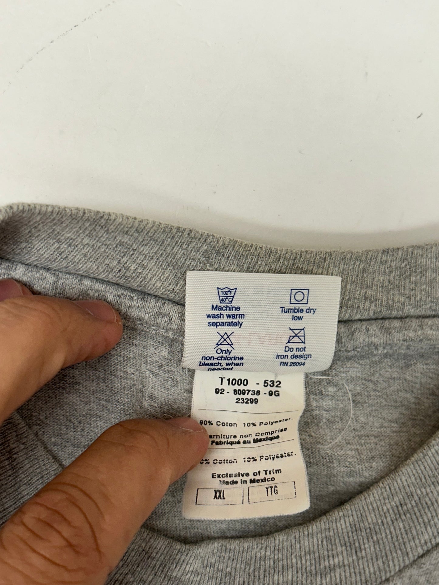 Edgewood NJ first edition “Deeper Than The Roots.” Tee 2XL  25.5x31 Inches Early 00s Champion Blank Gray 90/10 Blend Mexico