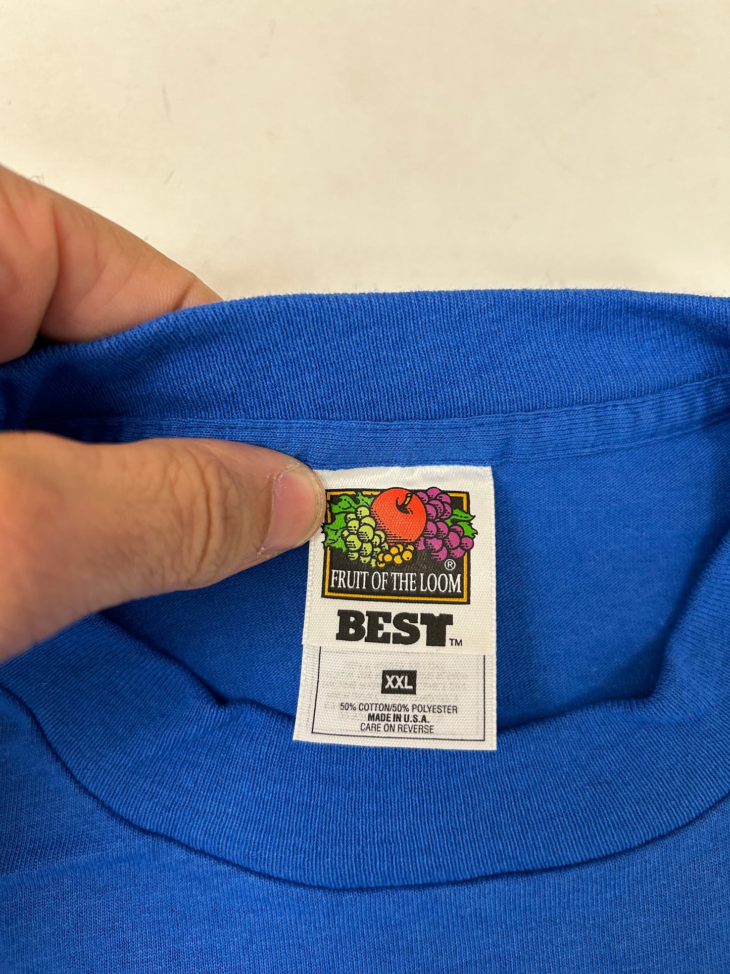 Edgewood NJ first edition “Deeper Than The Roots.” Tee 90s Fruit Of The Loom USA 50/50 Blend Royal Blue