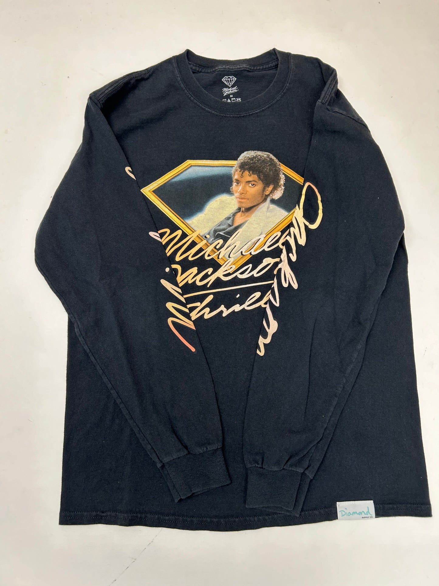 Diamond Supply Co. Micheal Jackson Thriller Black Long Sleeve Shirt Medium 19.75x27.25 In he’s