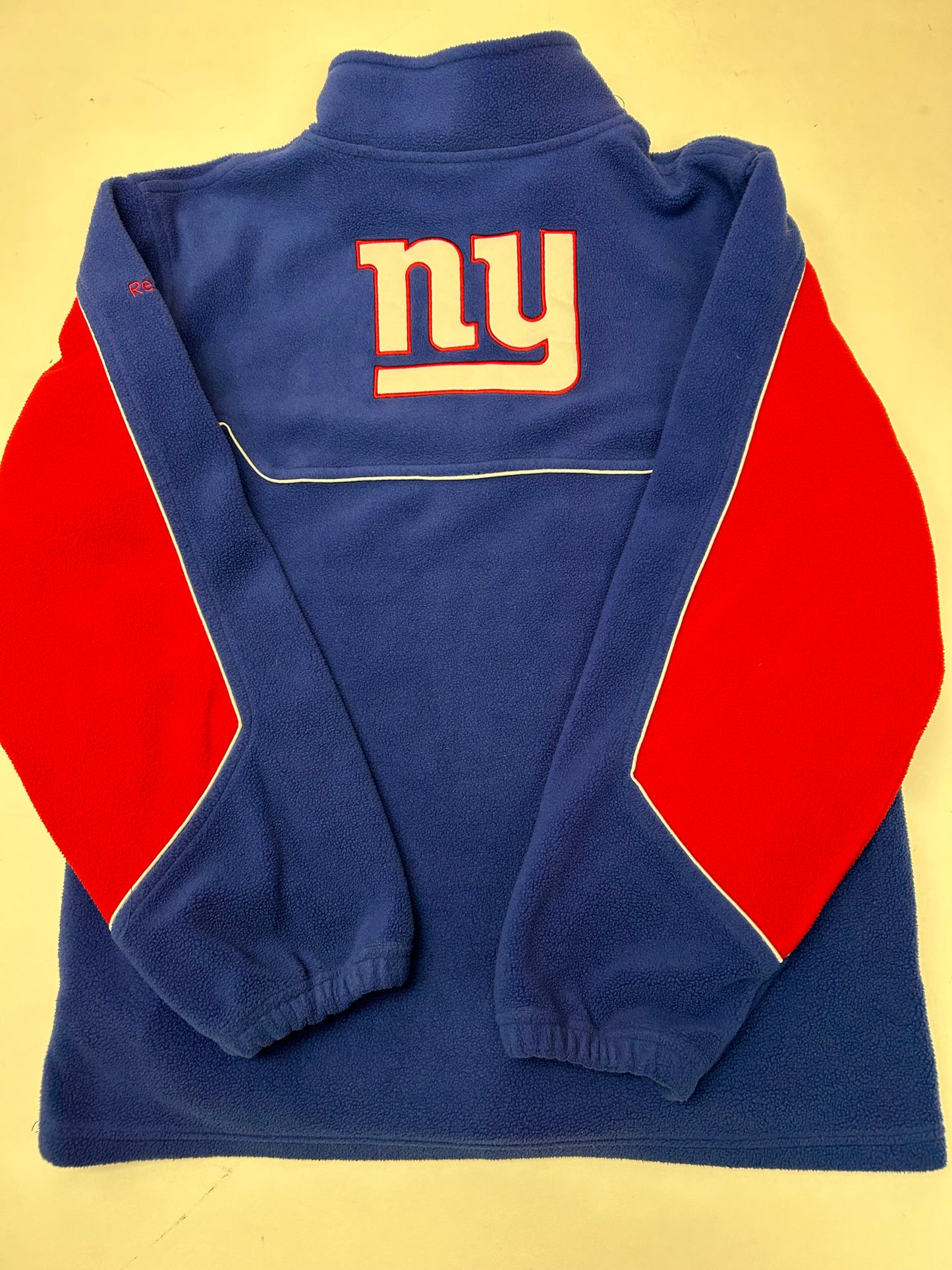 Vintage 00s Reebok Team Apparel New York Giants NFL Fleece 1/4 Zip Smallish Fit 20.5x26.5 Inches