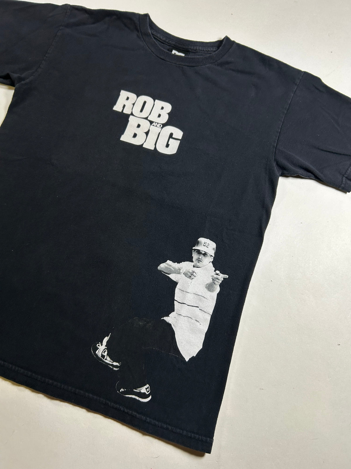 Vintage 2000s Rob and Big Black MTV Skateboard DC Shoes Tee As Is Worn Has Unstitching Small 18.5x25.5 Inches