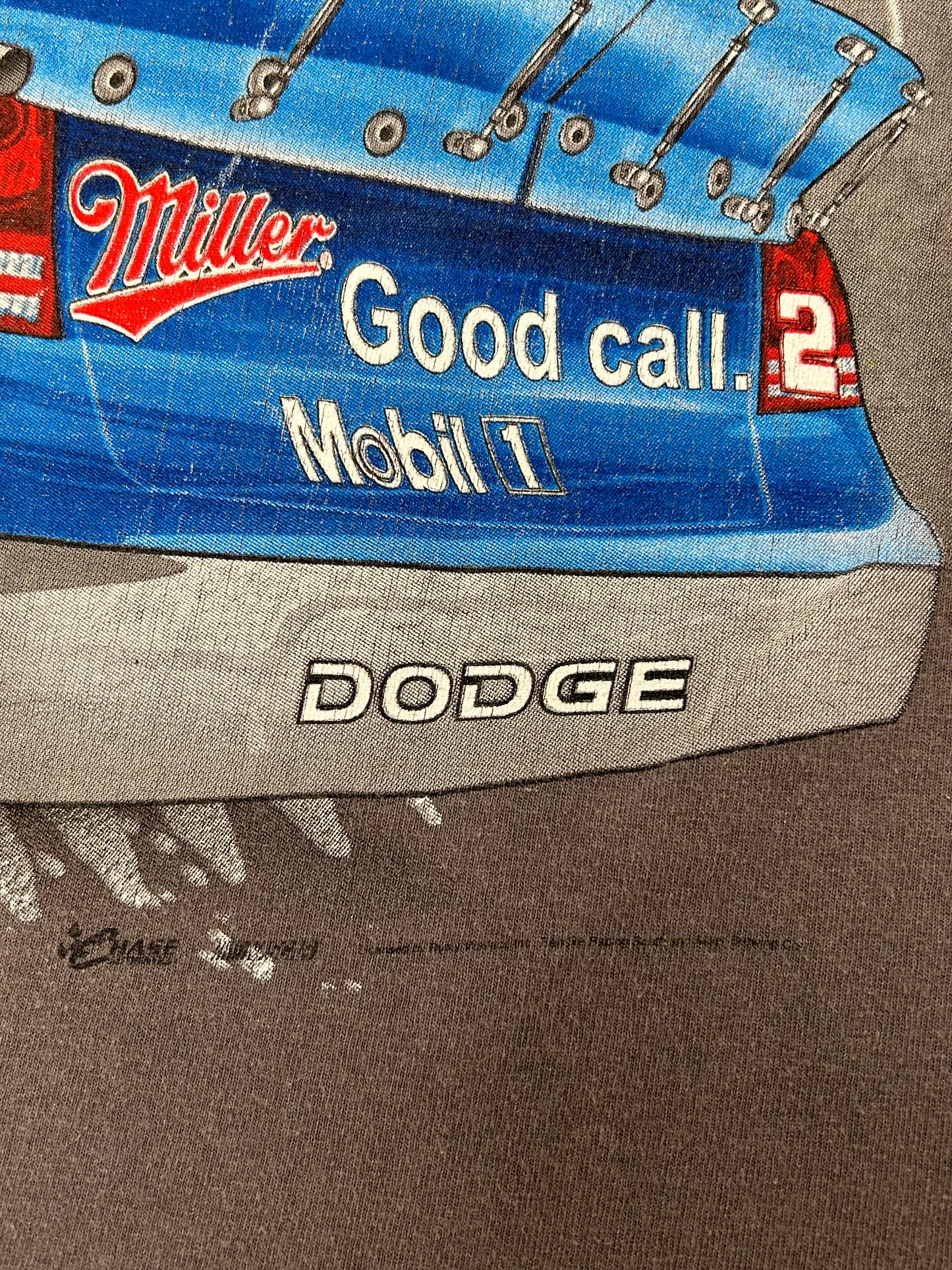 Vintage NASCAR Rusty Wallace Rusty’s Last Call All Over Print Shirt Dodge Car XL 24x30 Inches