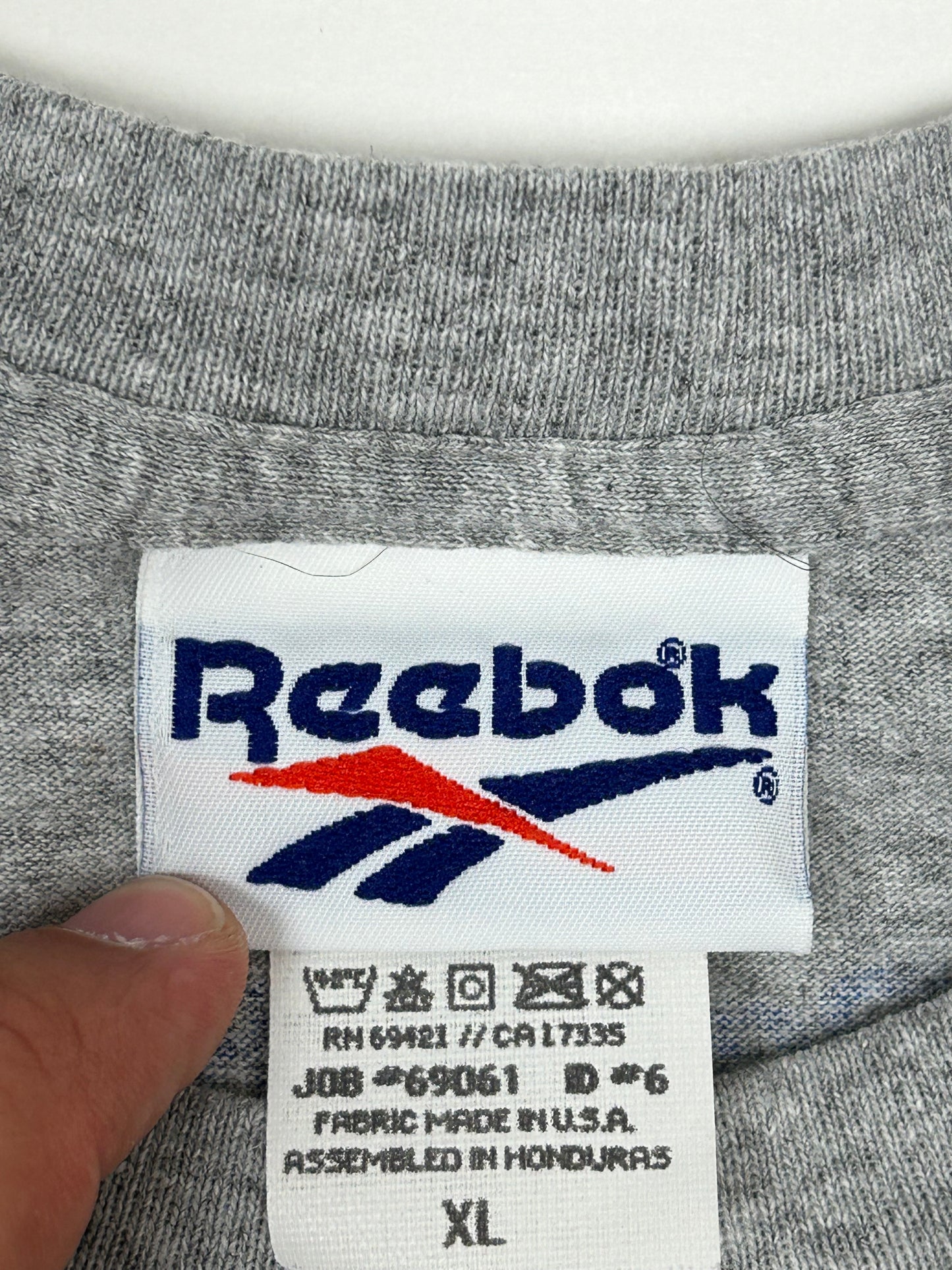 Vintage 1996 Reebok New York Giants NFL Tee XL 23.5x30.5 Inches Gray