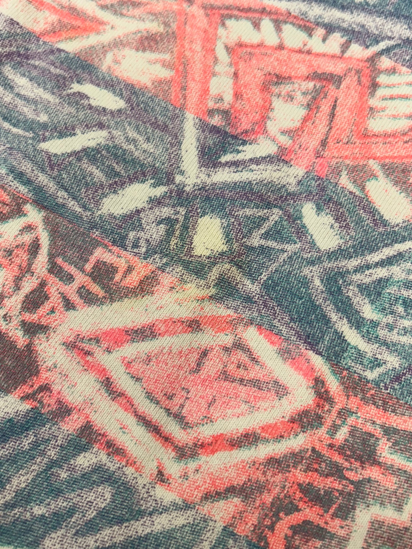 Vintage Gotcha Shirt Pink Blue Tribal Aztec Surf Skate AOP 80s 90s 21.75x26.75 Inches