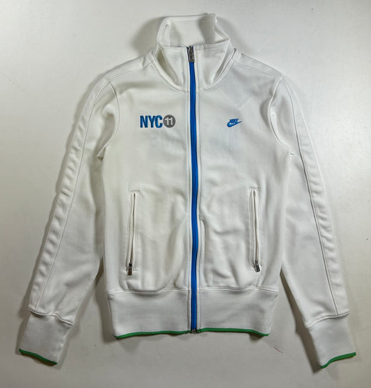 Nike NYC Tennis Flushing Meadows 2011 Full Zip Track Jacket White Small 17x24 Inches