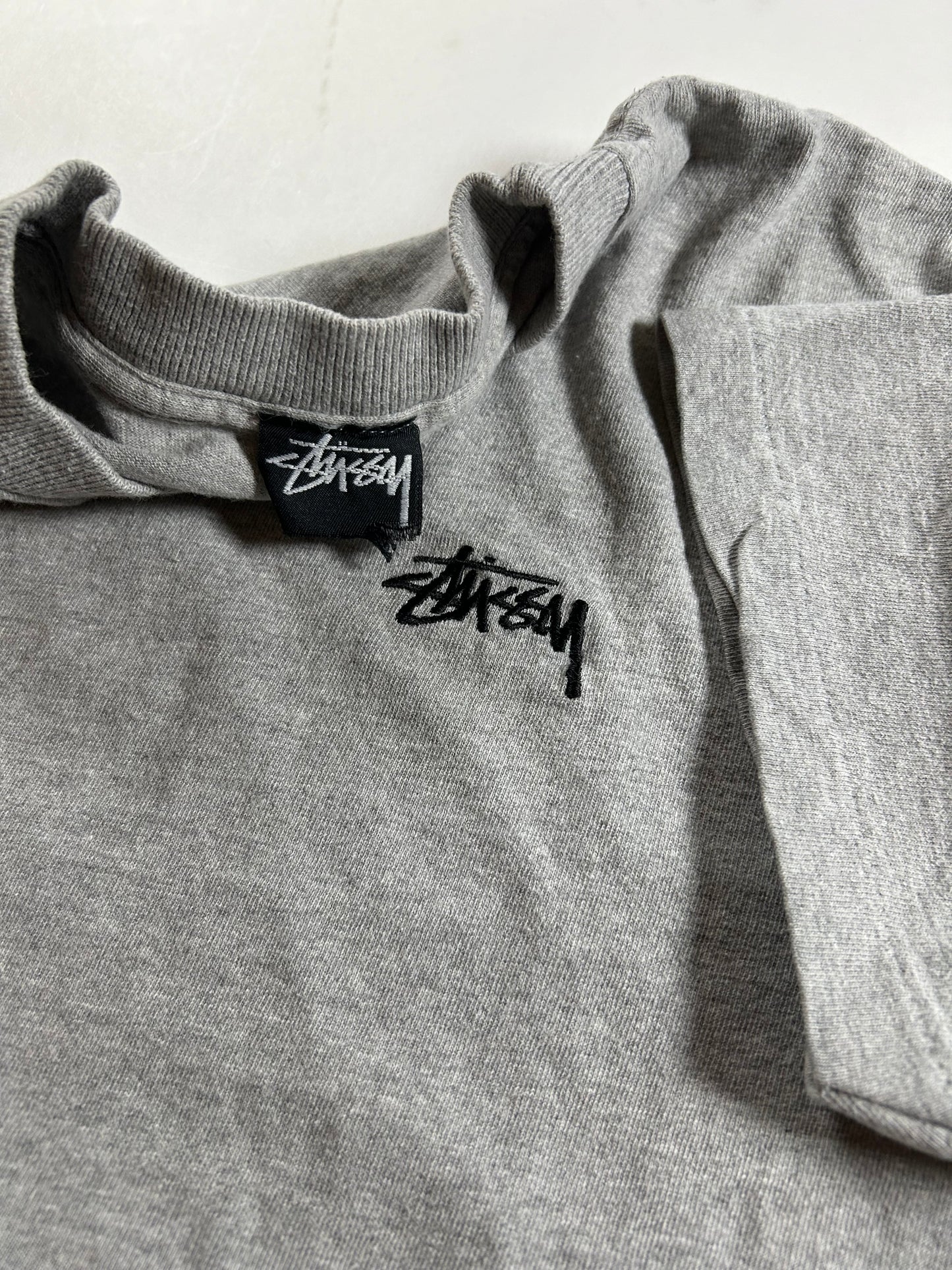 Vintage 90s Stüssy Chest Embroidered Logo Tee Small Fit 20x23.25 Inches