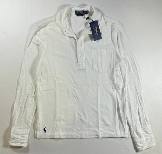 Polo Ralph Lauren Featherweight Mesh Long Sleeve Polo Small 19.25x26 Inches Brand New With Tags White