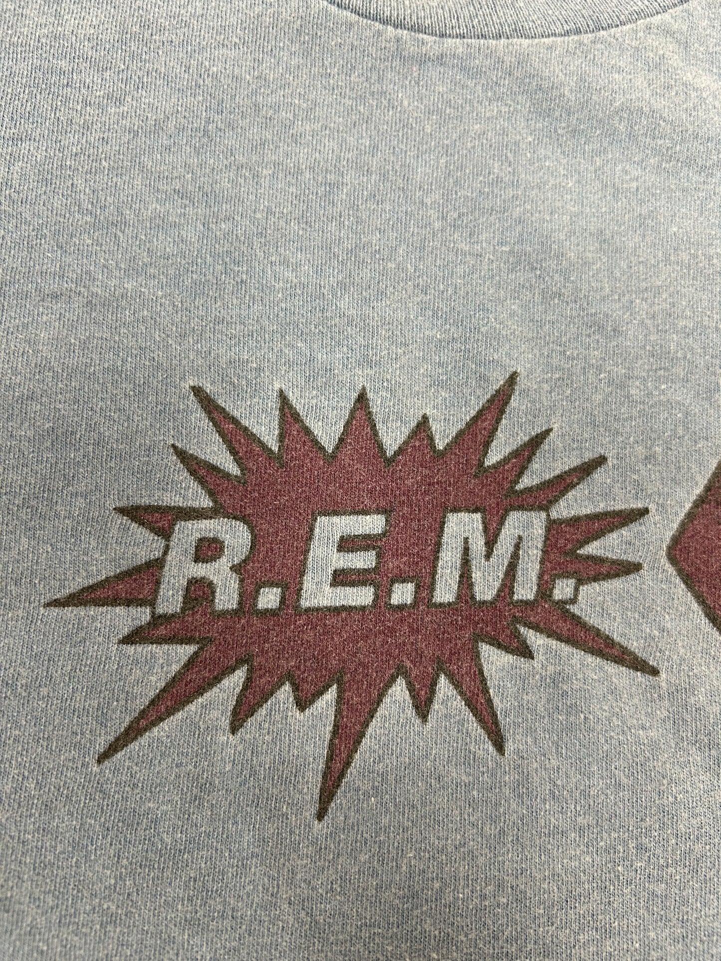 Vintage R.E.M. Monster Cool Music Band Tee 1993 1994 REM XL 23x29.25 Inches Blue As Is