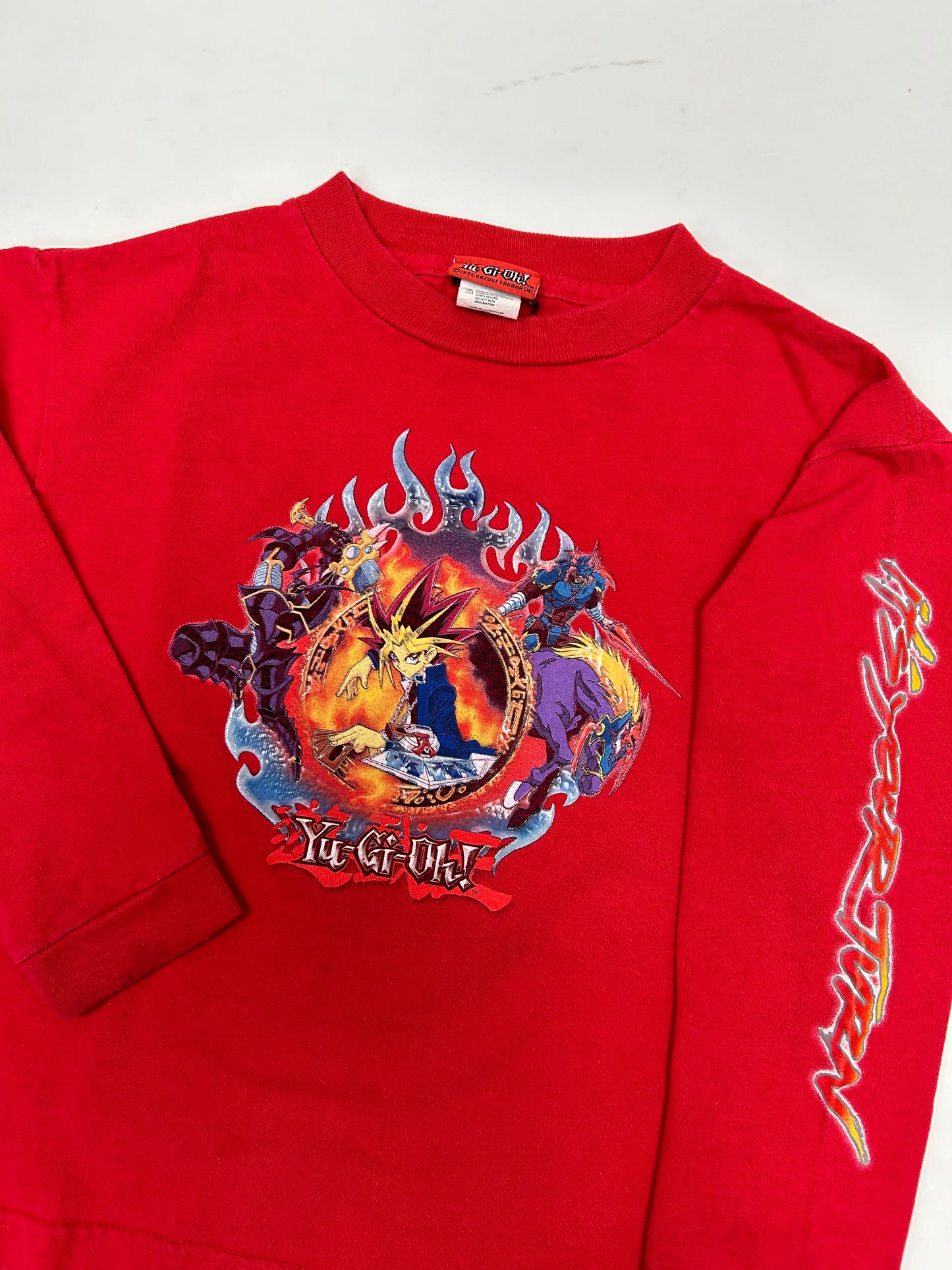 Vintage Shonen Jump Yugioh Graphic Kids Long Sleeve Shirt 16.75x18.25 Inches Childrens Large/Medium Red