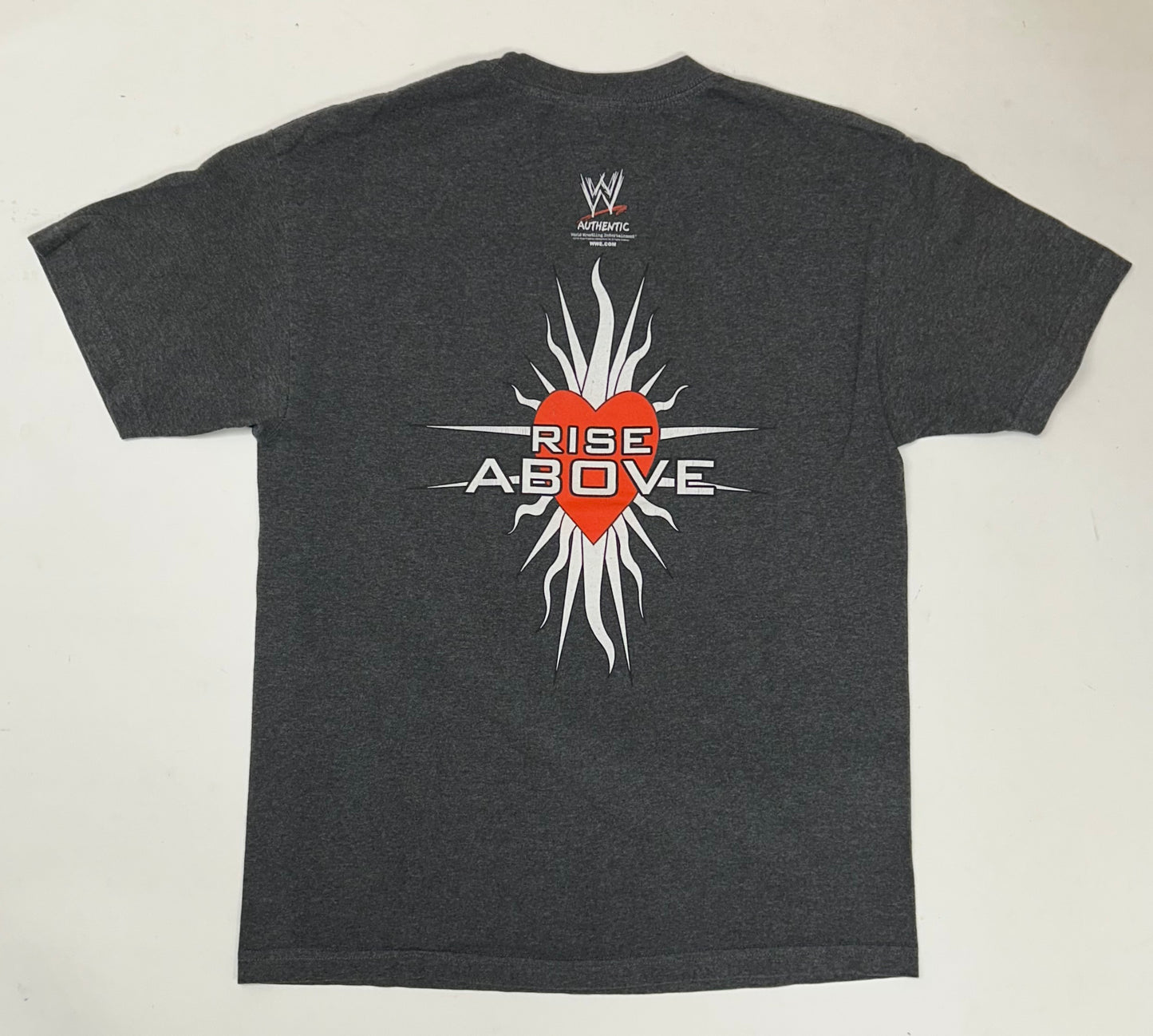 Vintage 00s WWE Shawn Michaels HBK Rise Above Wrestling Tee Large 21x29.5 Inches Gray As Is