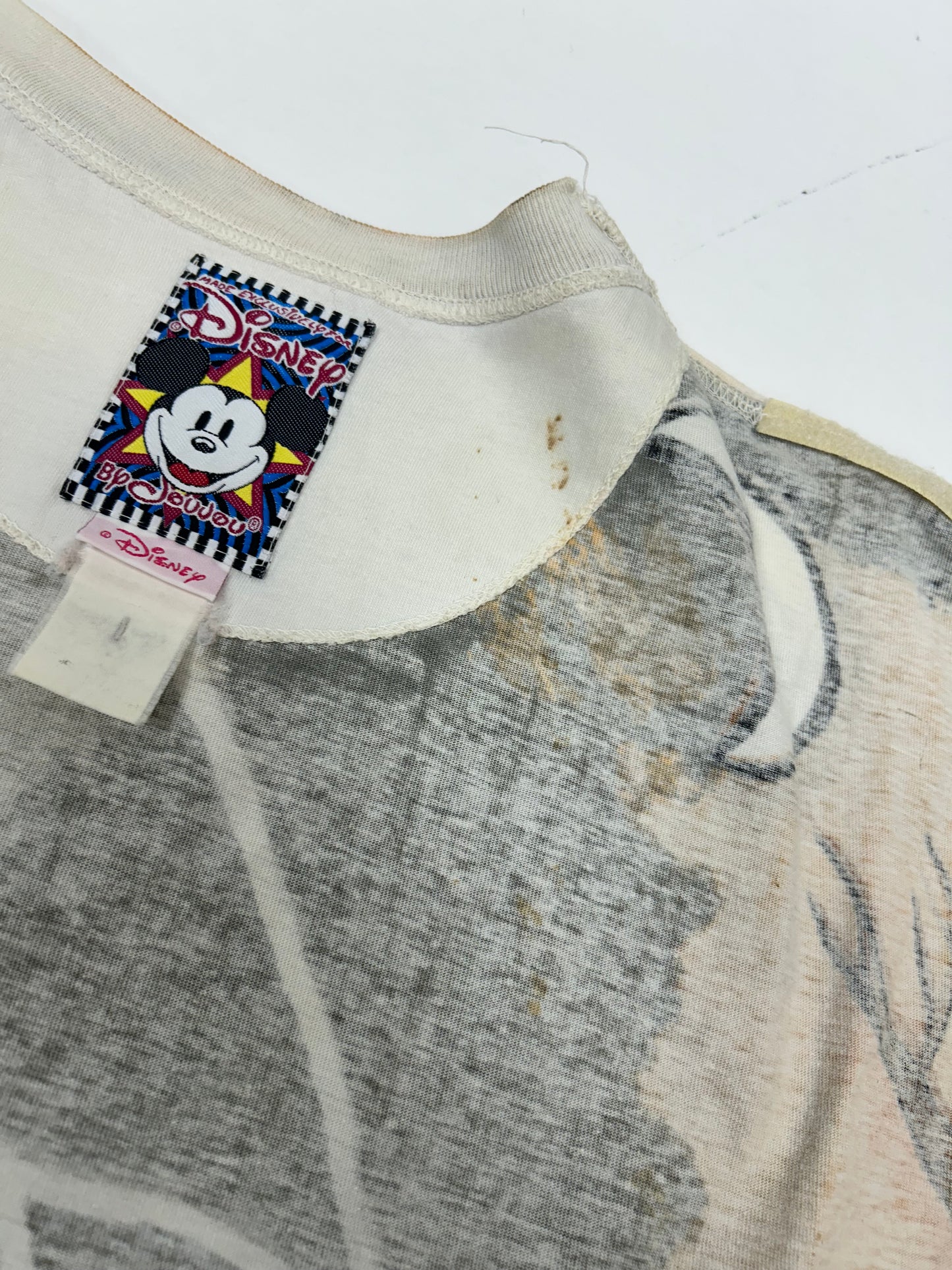 Vintage Disney JouJou Villains Cruella Maleficent Captian Hook Beaded Shirt Big 2XL For 25.5x32.75/34.75 Inches As Is Has Flaws