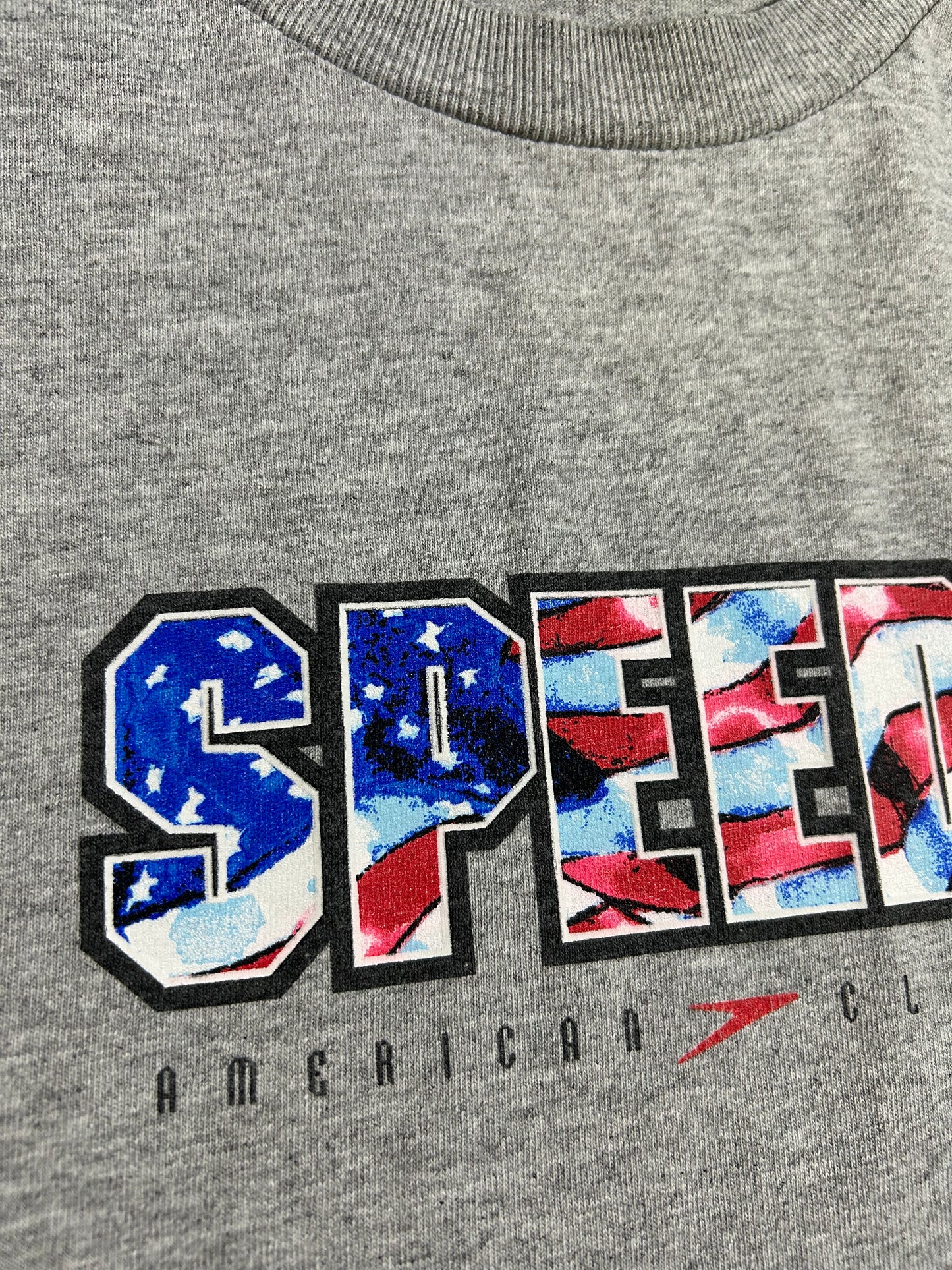 Vintage Speedo American Classic 2002 Authentic Swim T-Shirt Large 21.25x29.75 Inches Gray USA