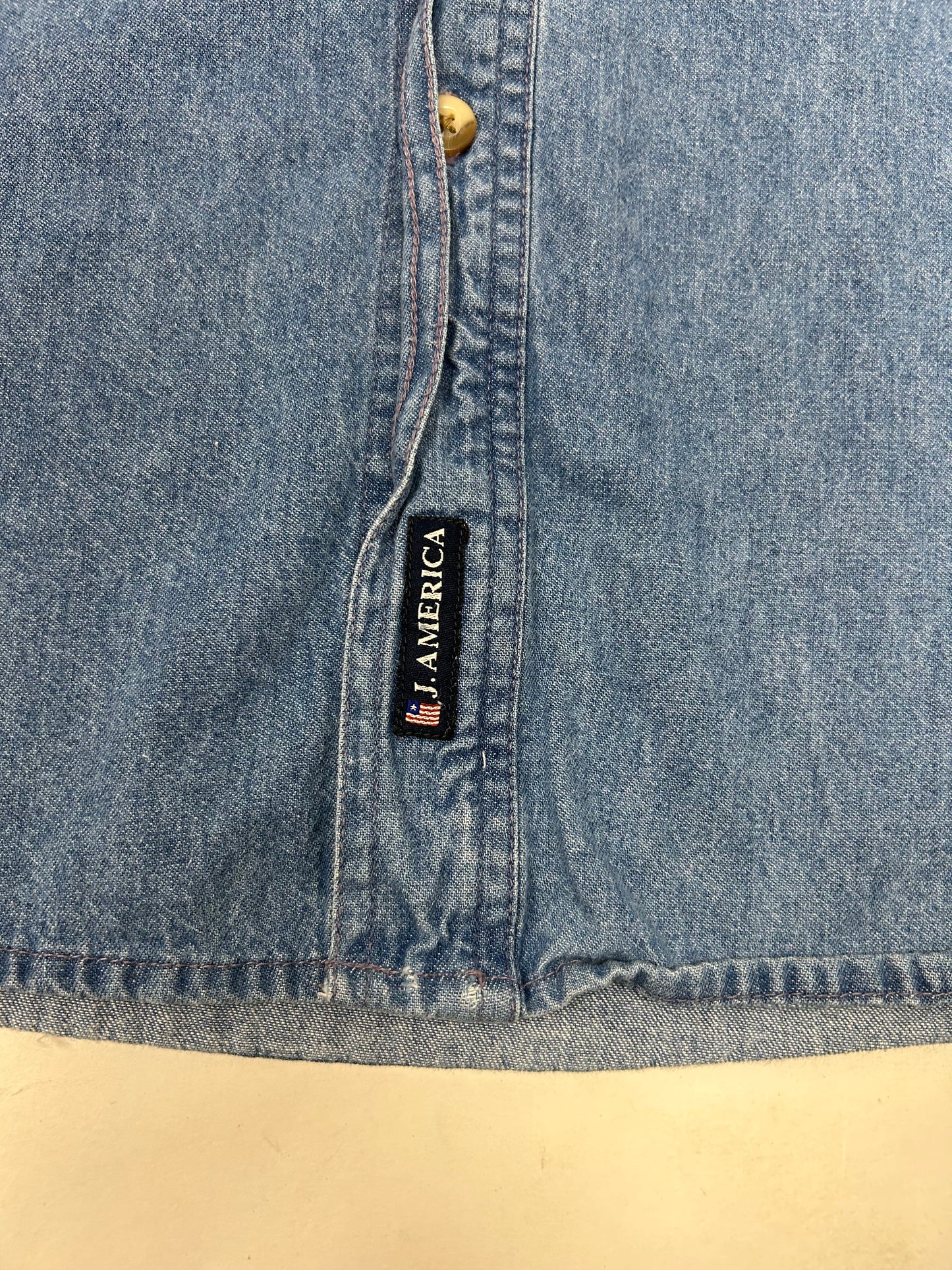 Vintage Trump Marina Hotel Casino Button Up Denim Shirt J. America Medium