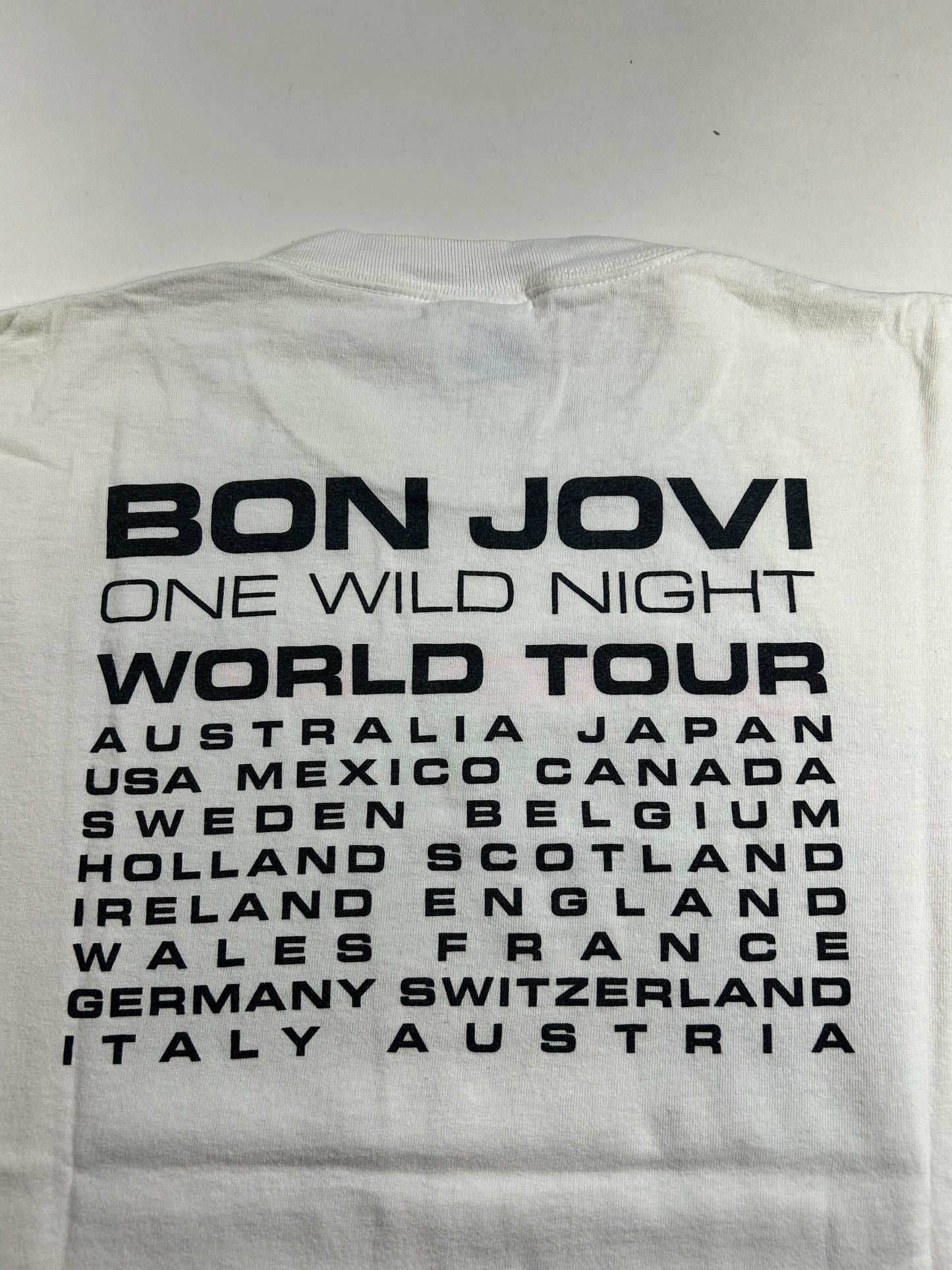 Vintage Jon Bon Jovi One Wild Night World Tour 2001 Music Band Tee Medium 20x26.5 Inches