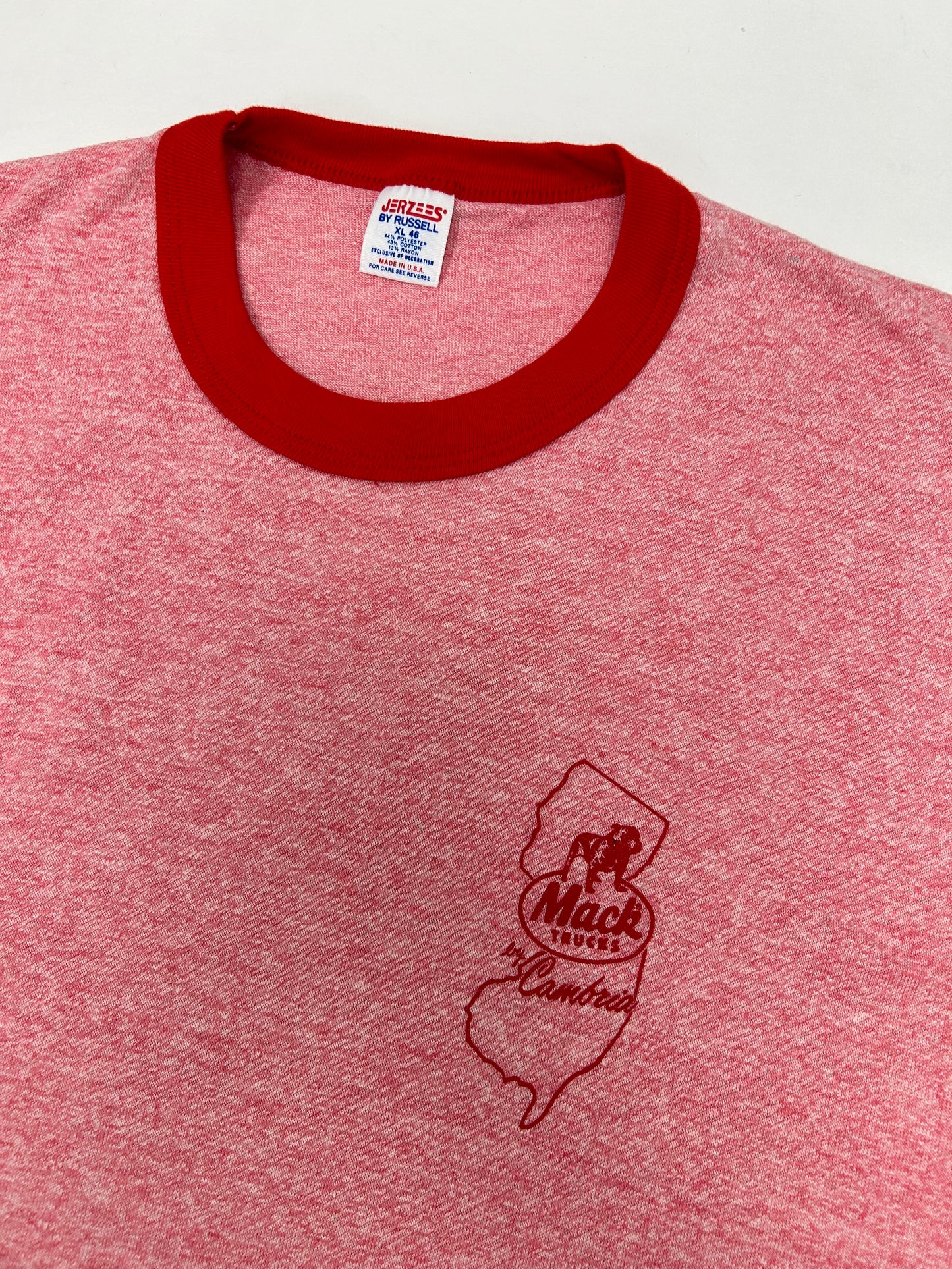 Vintage Mack Trucks By Cambria New Jersey NJ Logo Trucking Ringer Tee 21x28.75 Inches