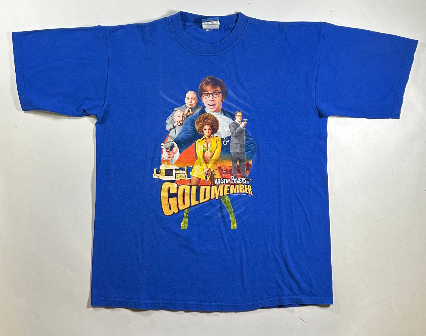 Vintage 2002 Austin Powers Goldmember Movie Promo T-Shirt Size Large 22.25x27.5 Inches Comes With DVD