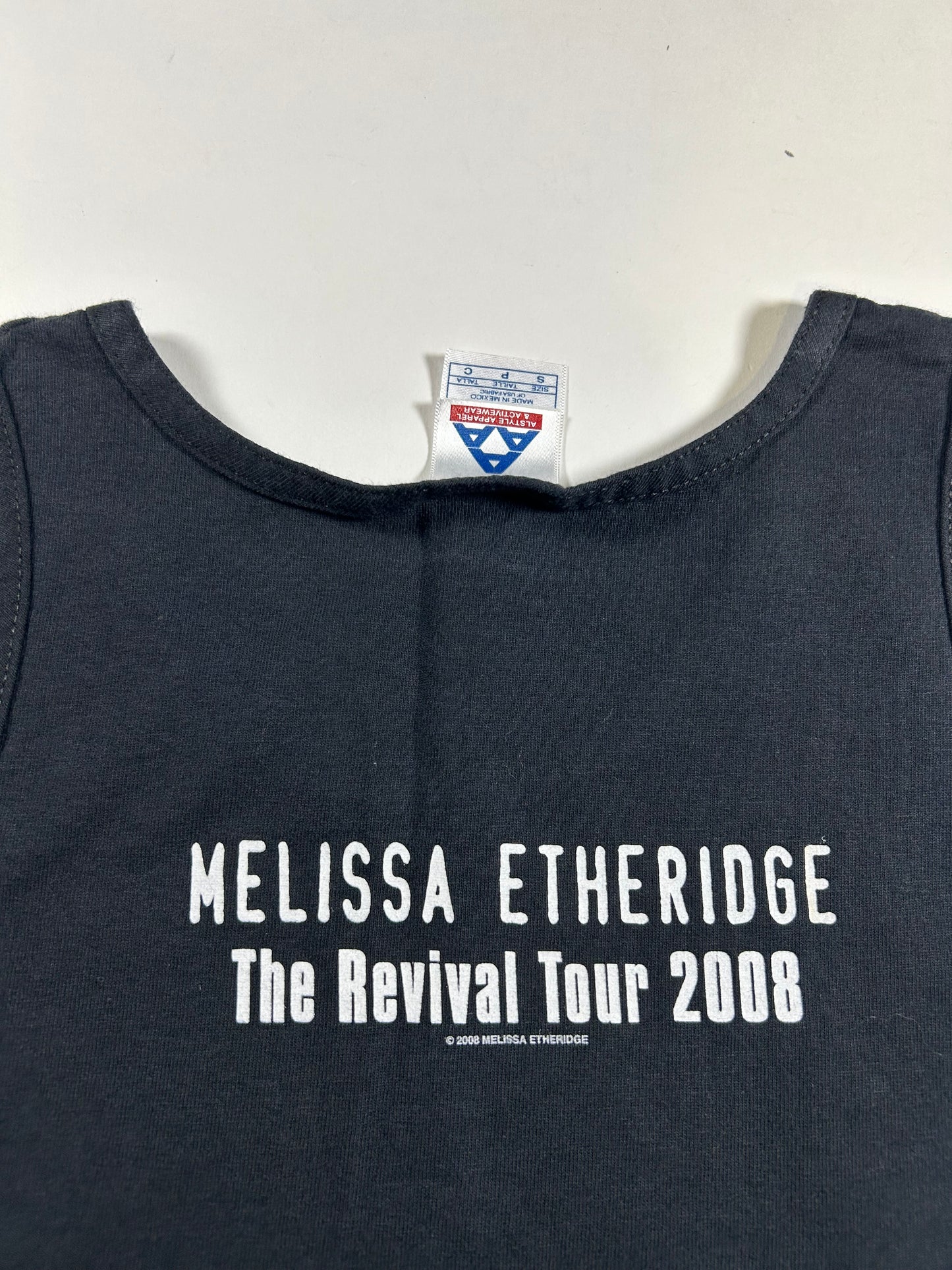 Melissa Etheridge The Revival Tour Tank Top 2008 I Am Loved Black Small 18x27.25 Inches