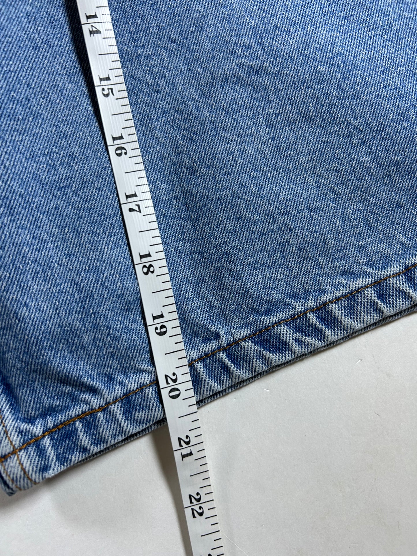 Vintage Two Pepper Mens Denim Jorts Blue Medium Wash 100% Cotton 36 18x20.5 Inches