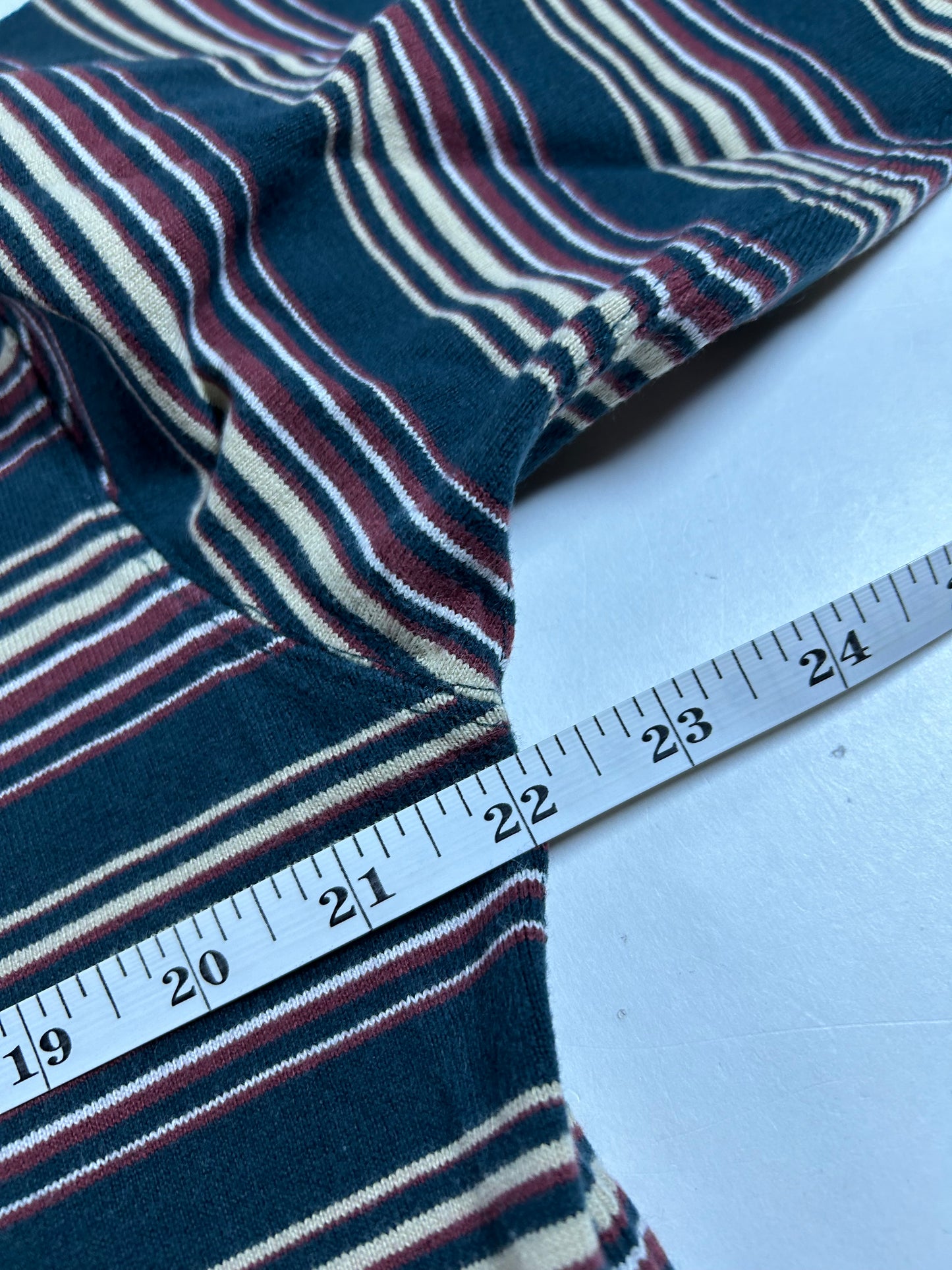 Vintage Calvin Klein Long Sleeve Striped Polo Shirt Rugby Style 22x30.25/31.5 Inches Mediumush Fit Tagged Small Fits Big