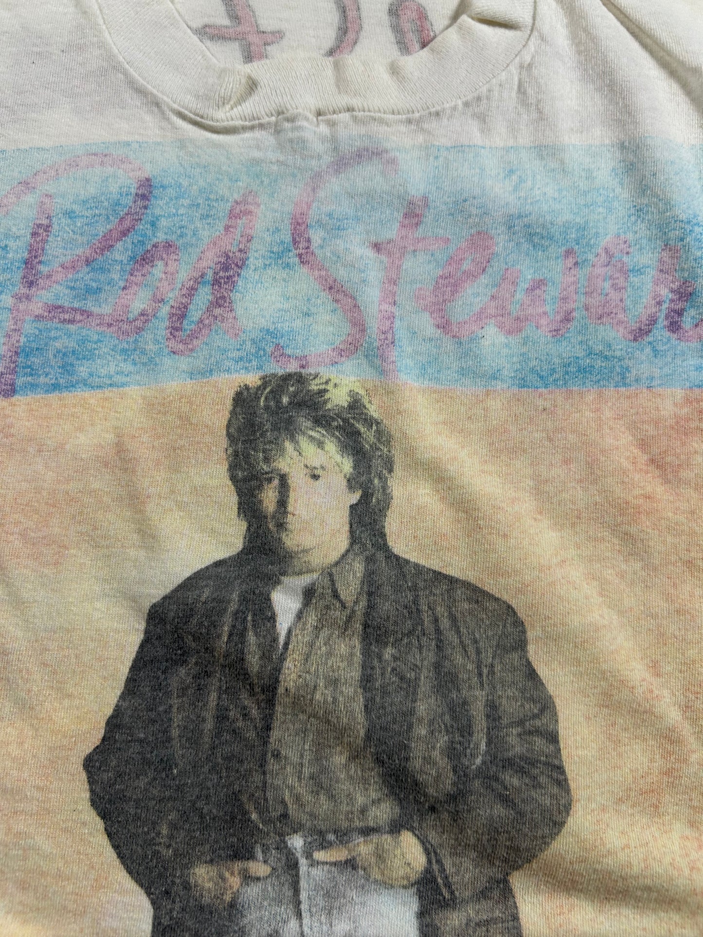 Vintage 1991 Rod Stewart Vagabond Heart Tour 1991 Music Band Tee Perfectly Worn In & Faded M/L 20.5x26.75 Inches As Is