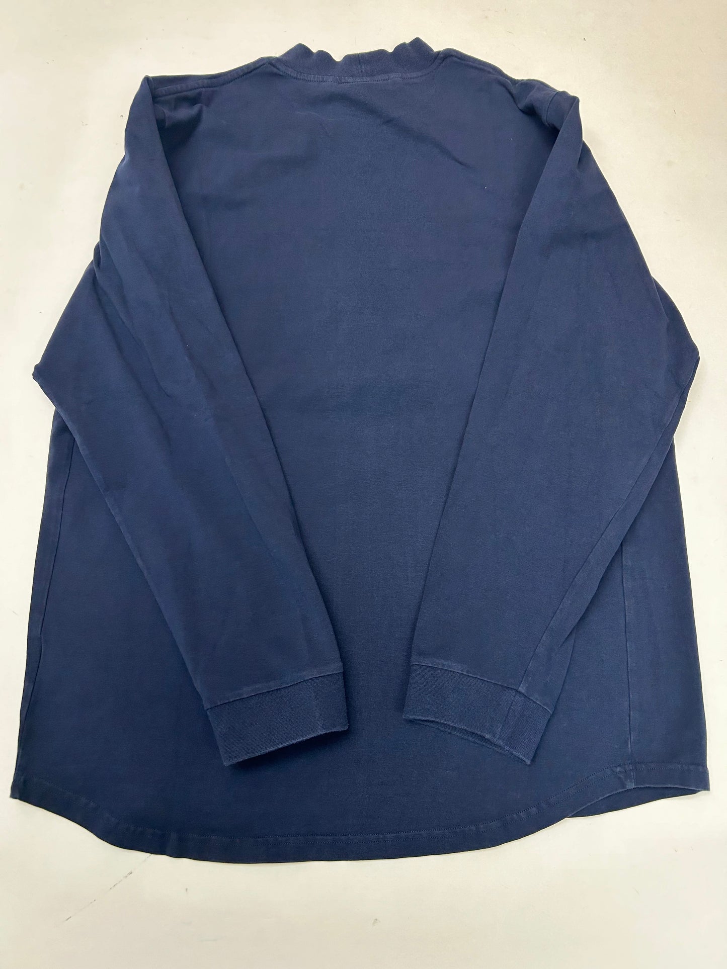 Vintage 00s Nike Swoosh Embroidered Mock Neck Long Sleeve Shirt L/XL 24x31/32 InchesNavy