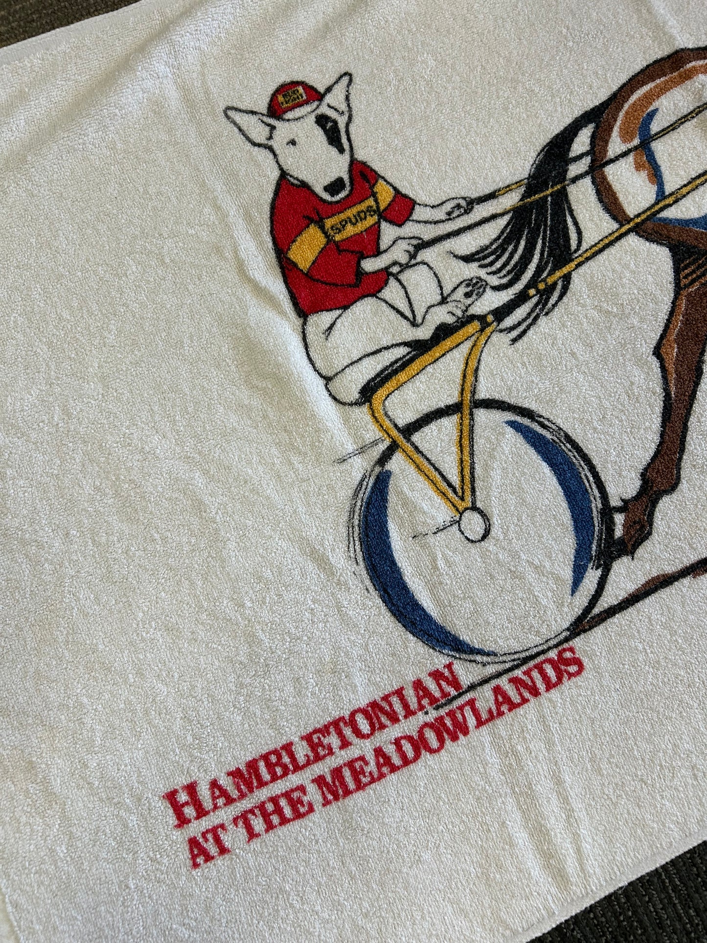 Vintage 1989 Meadowlands Bud light Beach/Pool Towel 100% Cotton About 29x56.25 Inches
